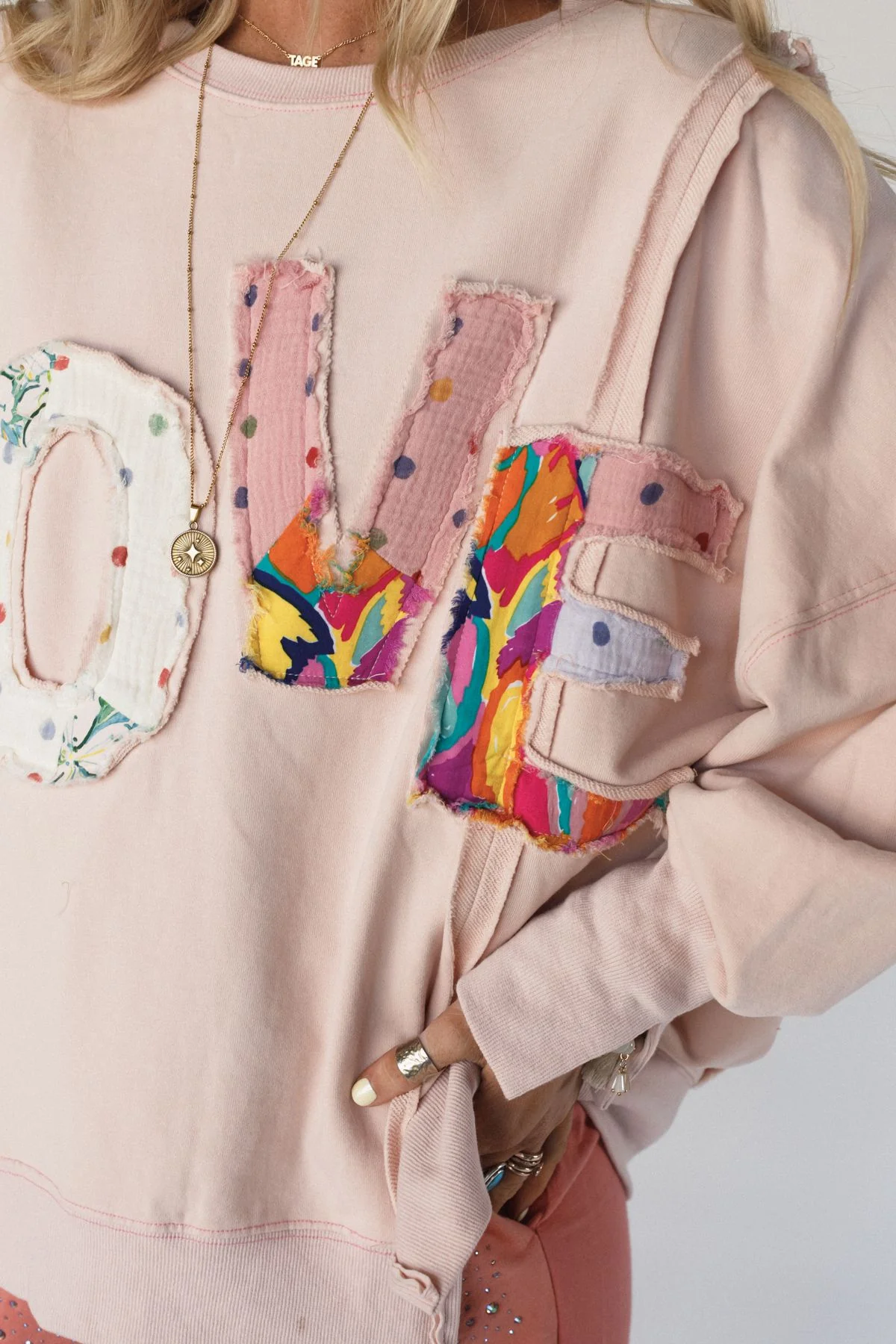 The Love Patch Pullover - Blush - Image 2