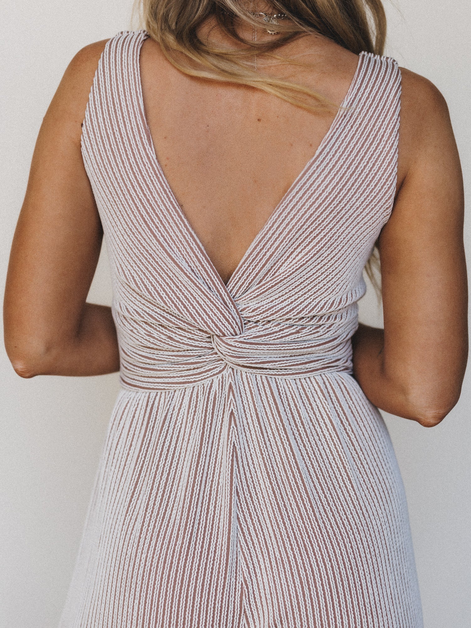 The Nest Alanis Textured Jumpsuit - Taupe - Image 3