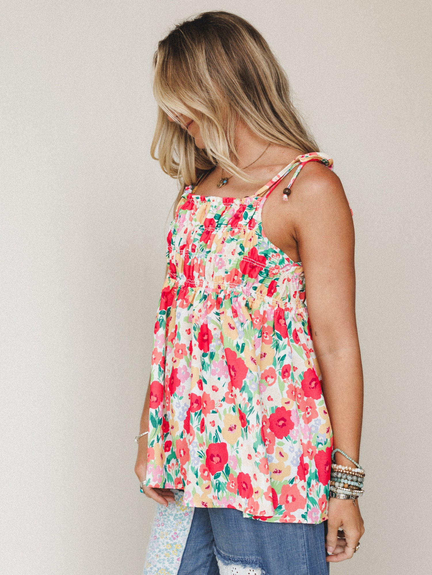 The Nest Bohemian Grace Top - Red Floral - Image 2