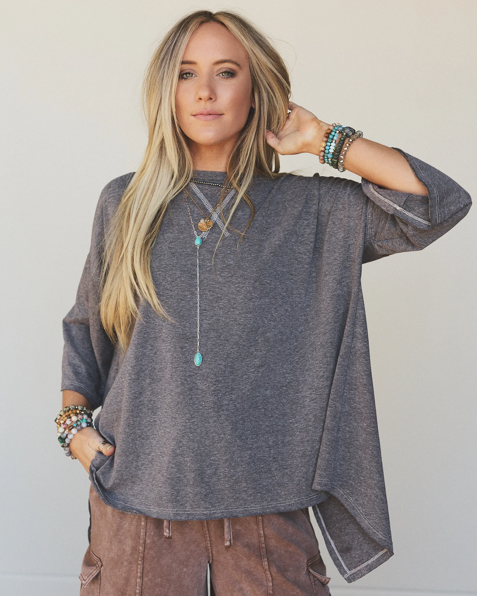 The Nest Callie Split Back Top - Black - Image 2