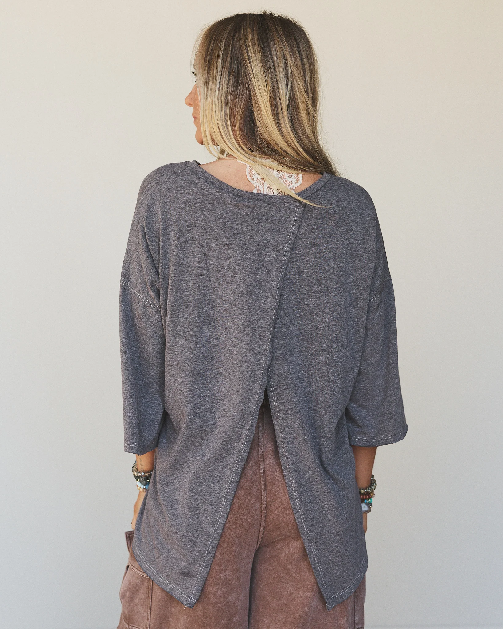The Nest Callie Split Back Top - Black - Image 5