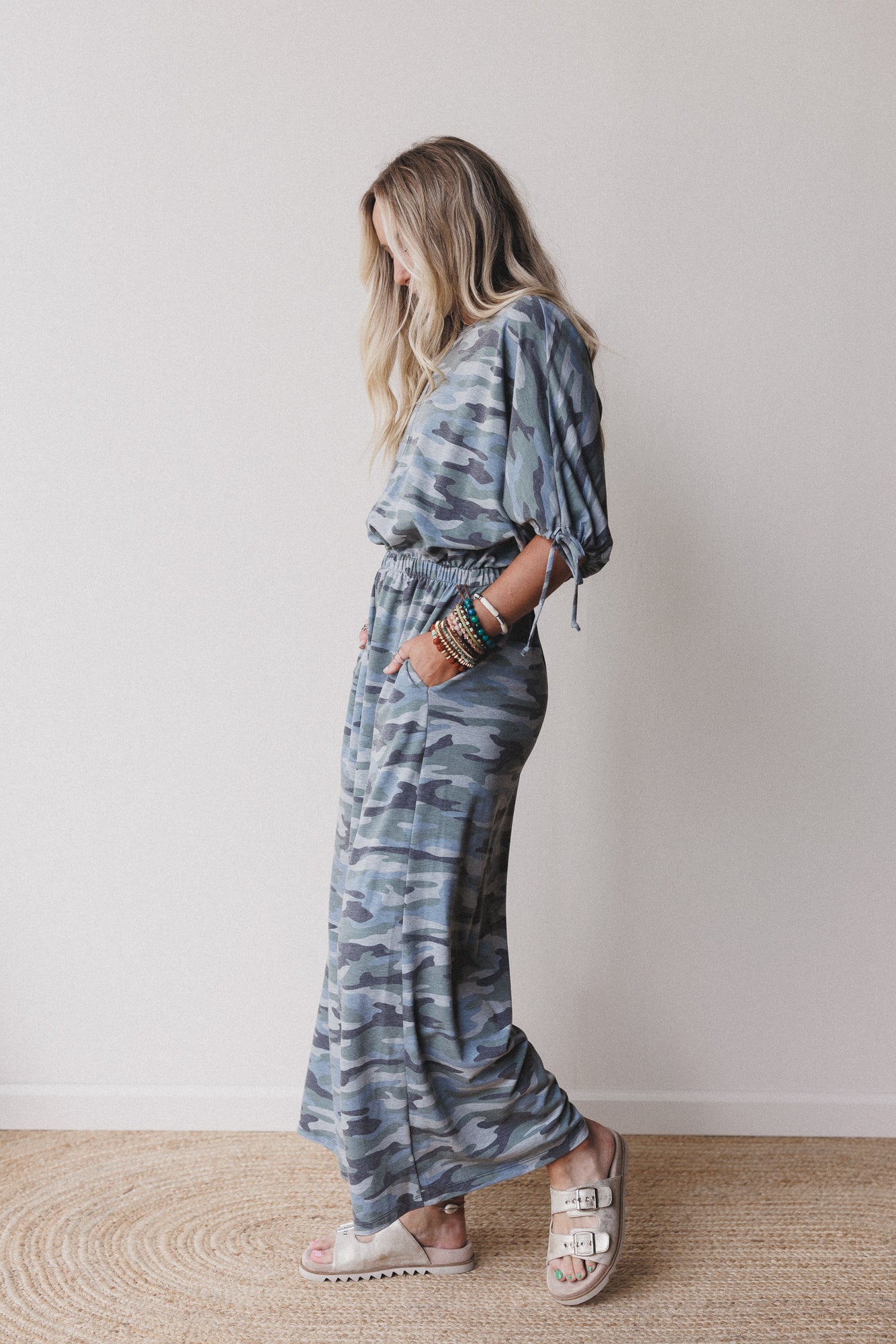 The Nest Carolina Comfy Wide Leg Jumpsuit - Camo - Image 3