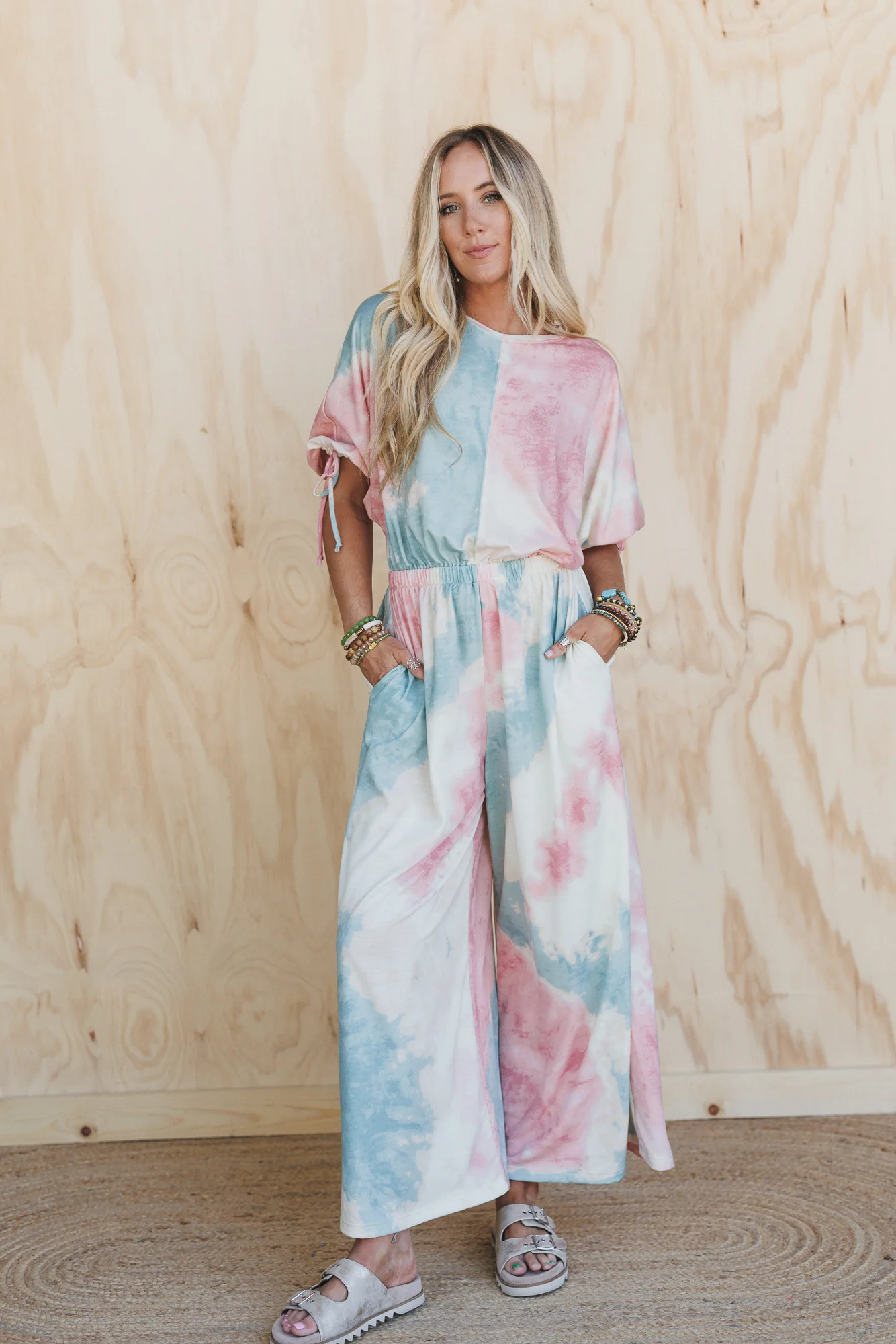 The Nest Carolina Comfy Wide Leg Jumpsuit - Tie Dye - Image 4