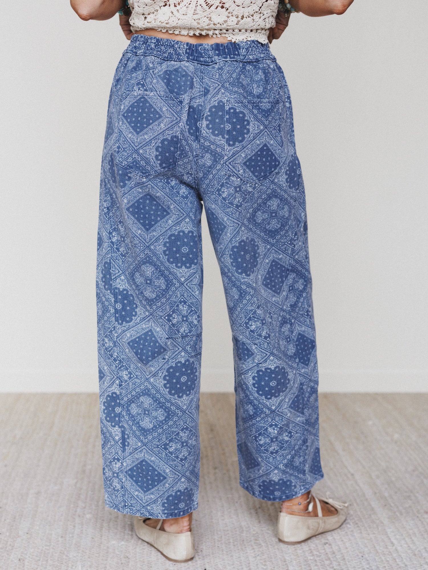 The Nest Coastal Drift Printed Pants - Navy - Image 5