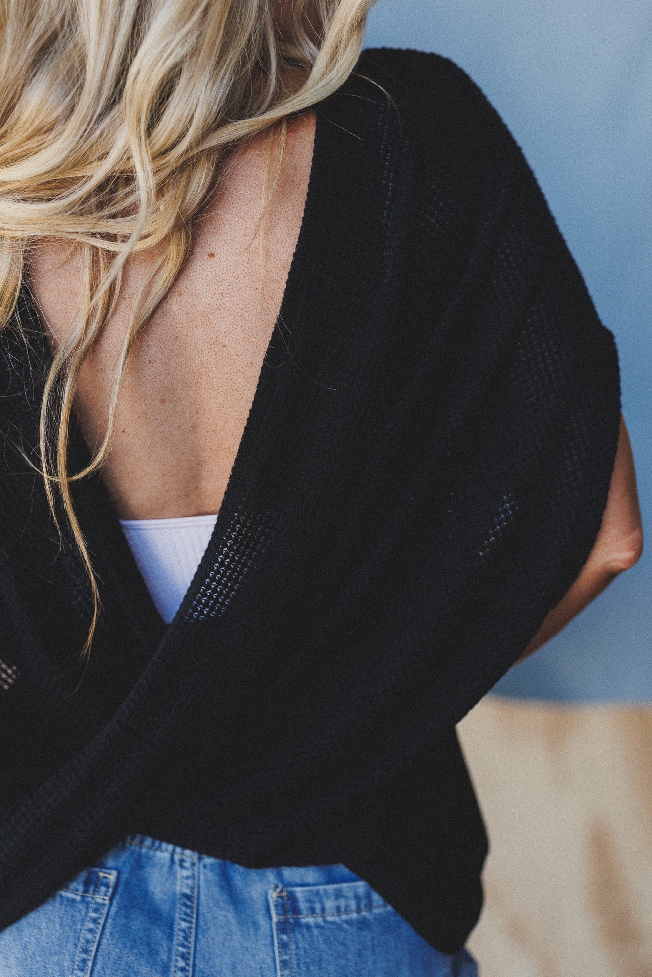The Nest Cruising V Neck Top - Black - Image 3