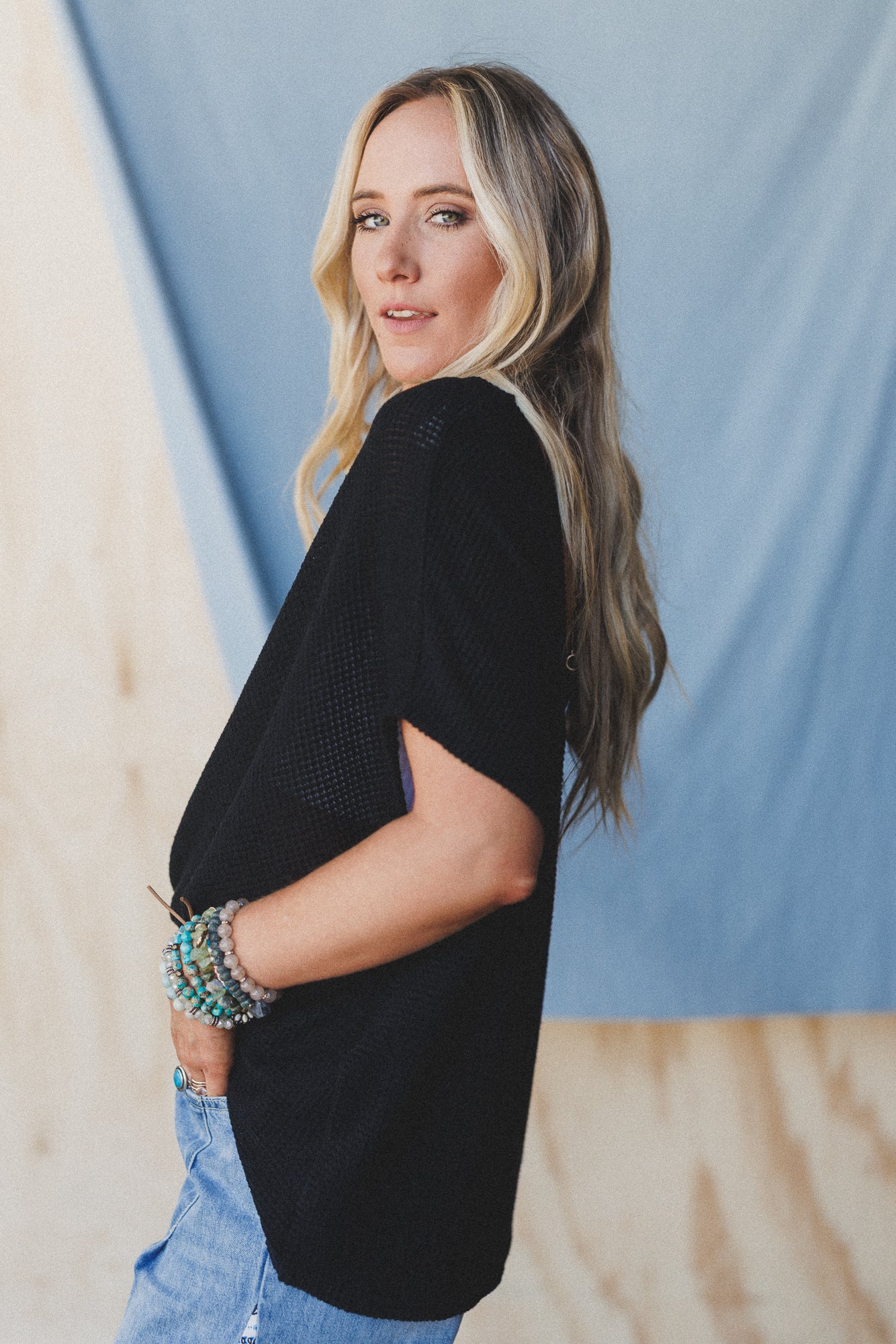 The Nest Cruising V Neck Top - Black - Image 4
