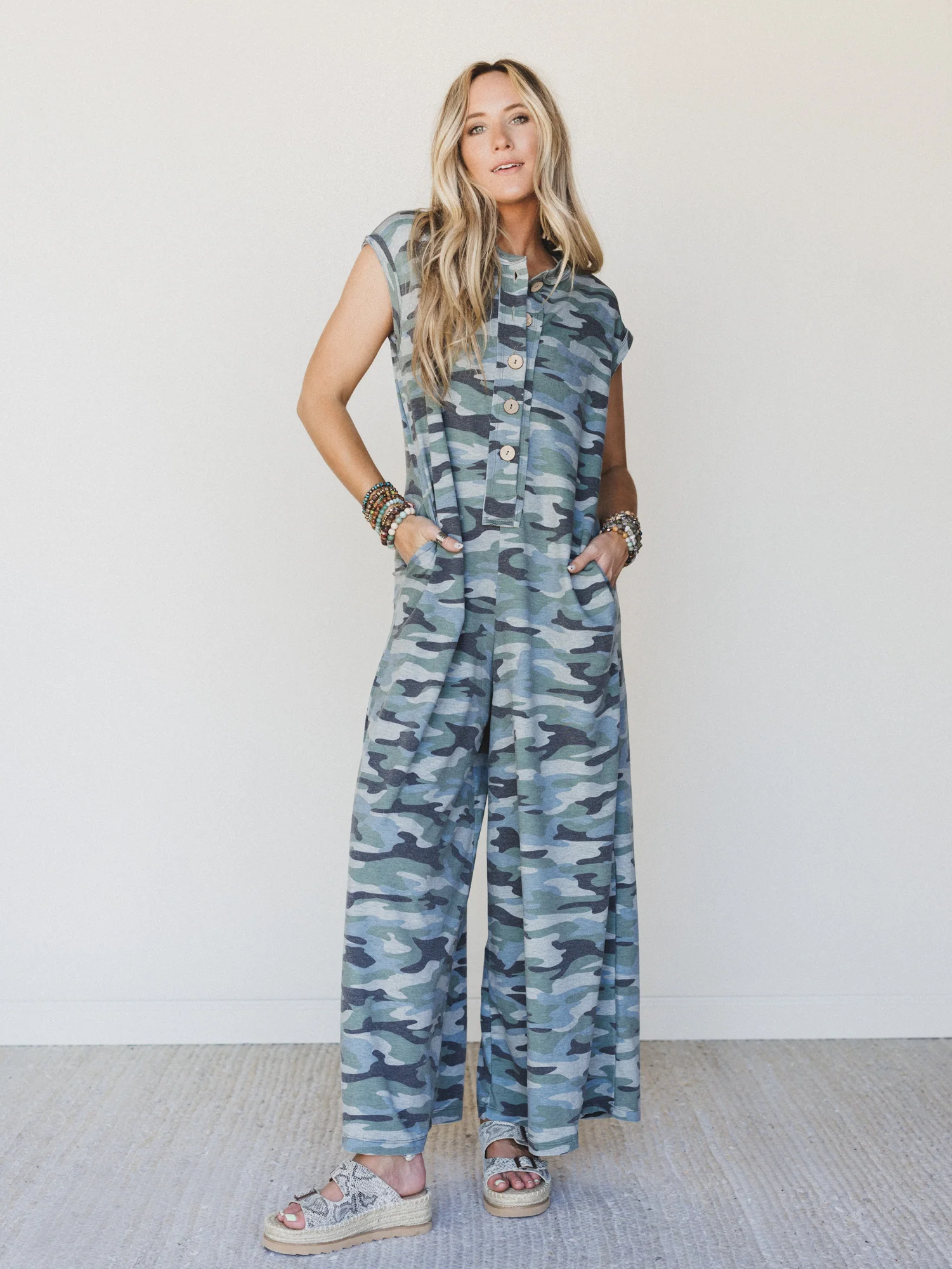 The Nest Davina Wide Leg Jumpsuit - Army Green - Image 5