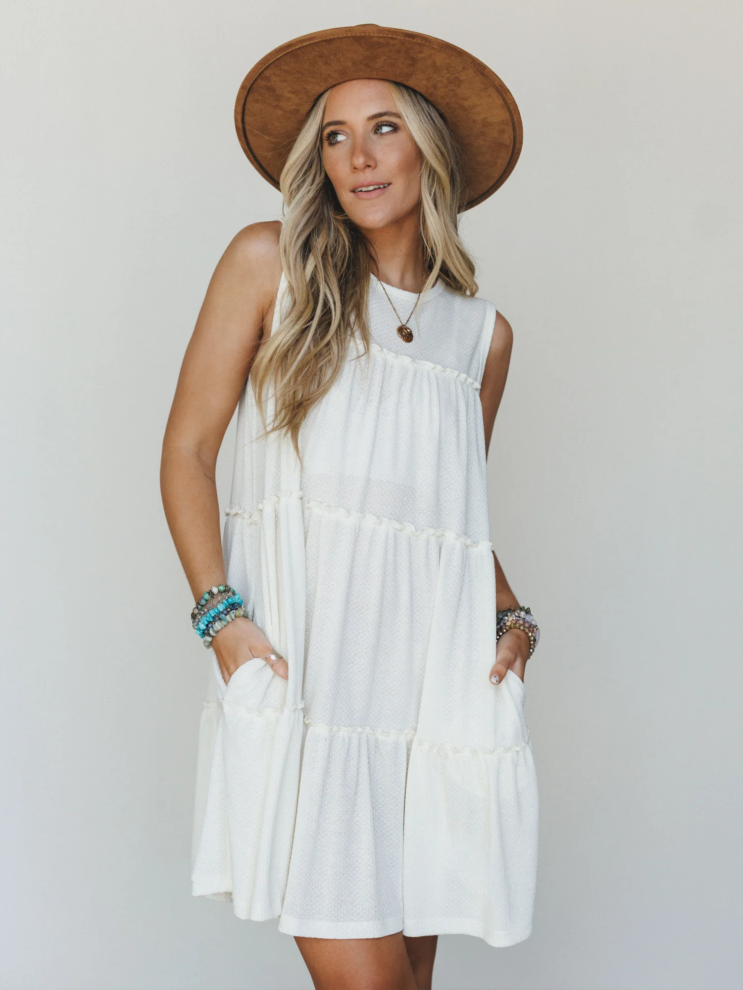 The Nest Dreamy Tiers Dress - Cream - Image 3