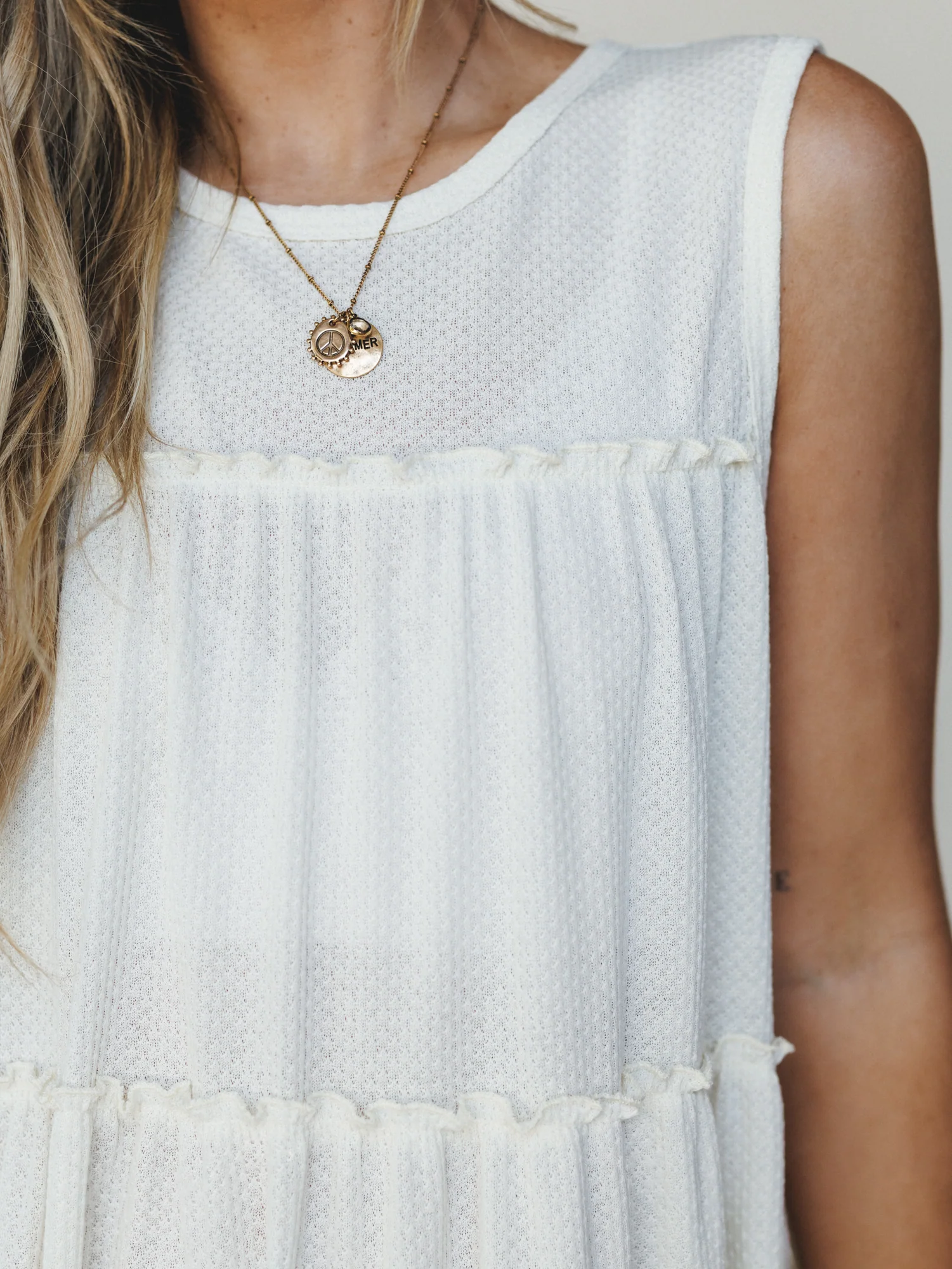 The Nest Dreamy Tiers Dress - Cream - Image 4