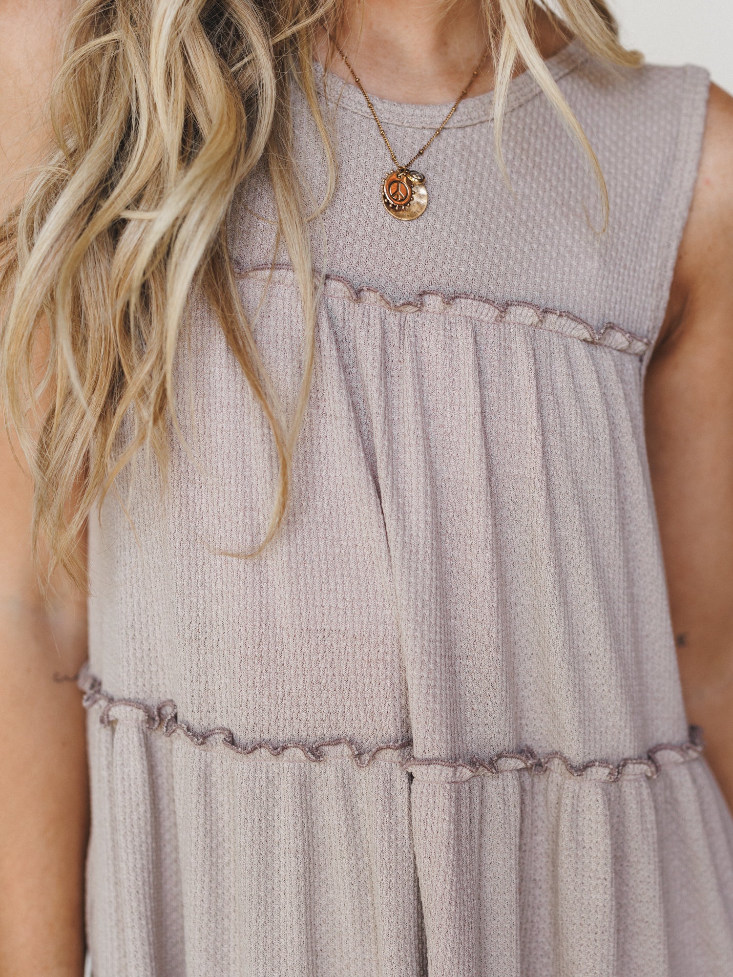 The Nest Dreamy Tiers Dress - Taupe - Image 4