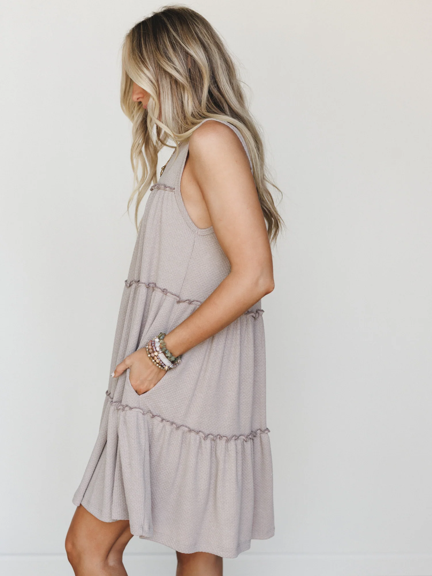 The Nest Dreamy Tiers Dress - Taupe - Image 5