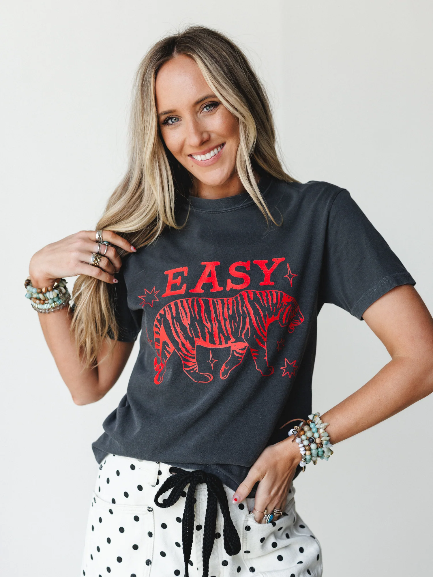 The Nest Easy Tiger Graphic Tee - Pepper - Pre Order