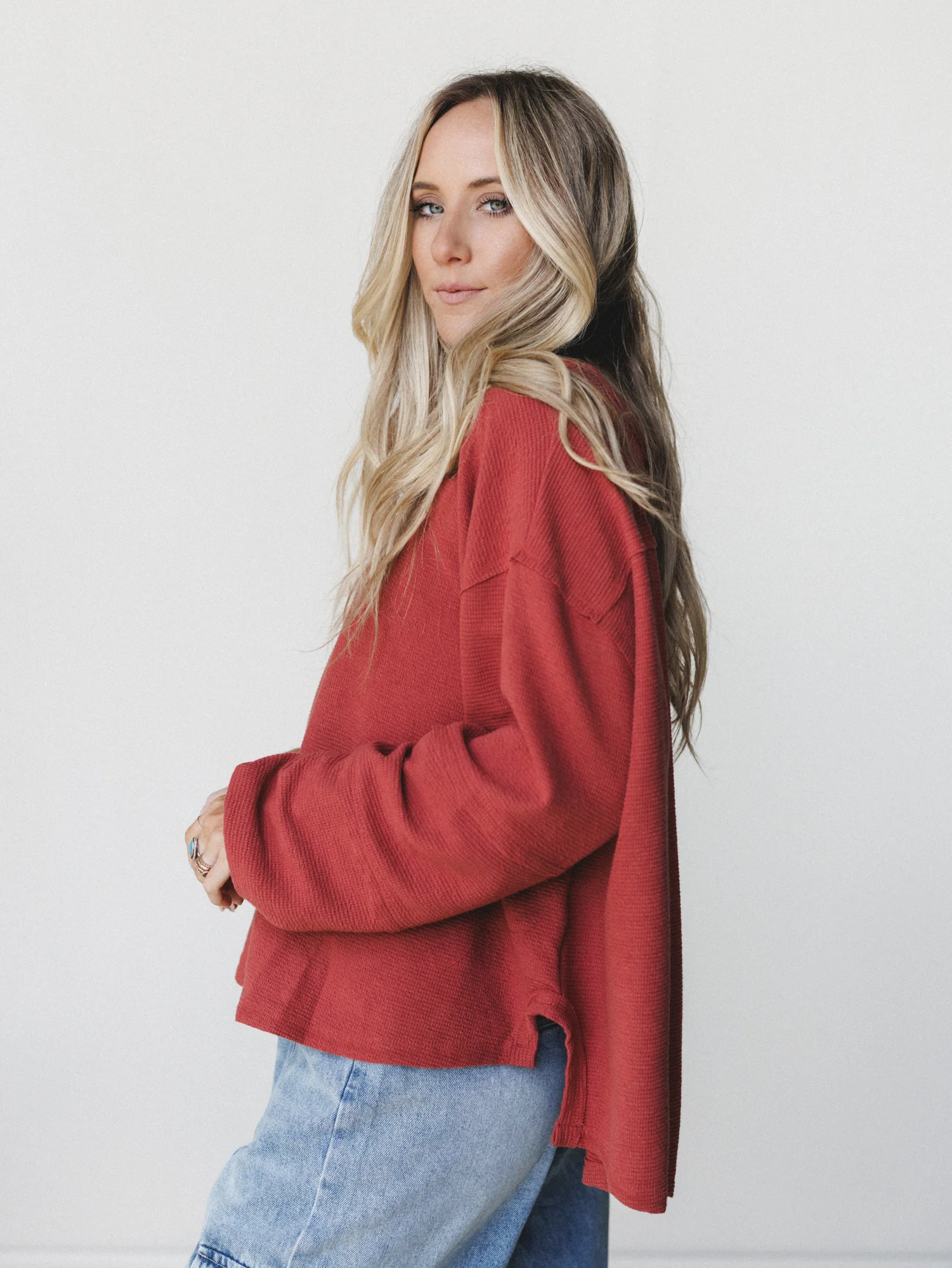 The Nest Essential Sweater Top - Marsala - Image 3