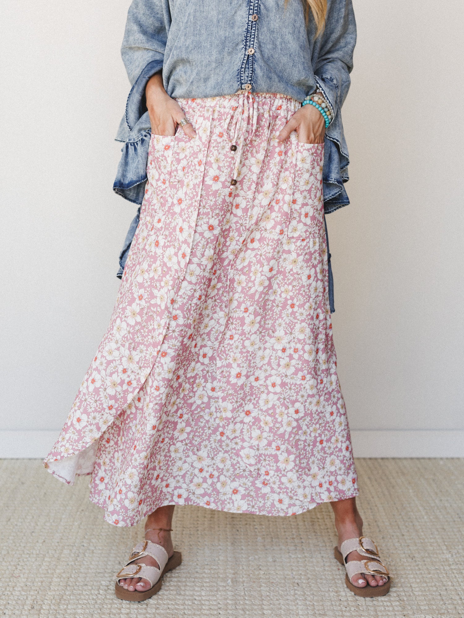 The Nest Stasia Printed Tulip Skirt - Rose - Image 2