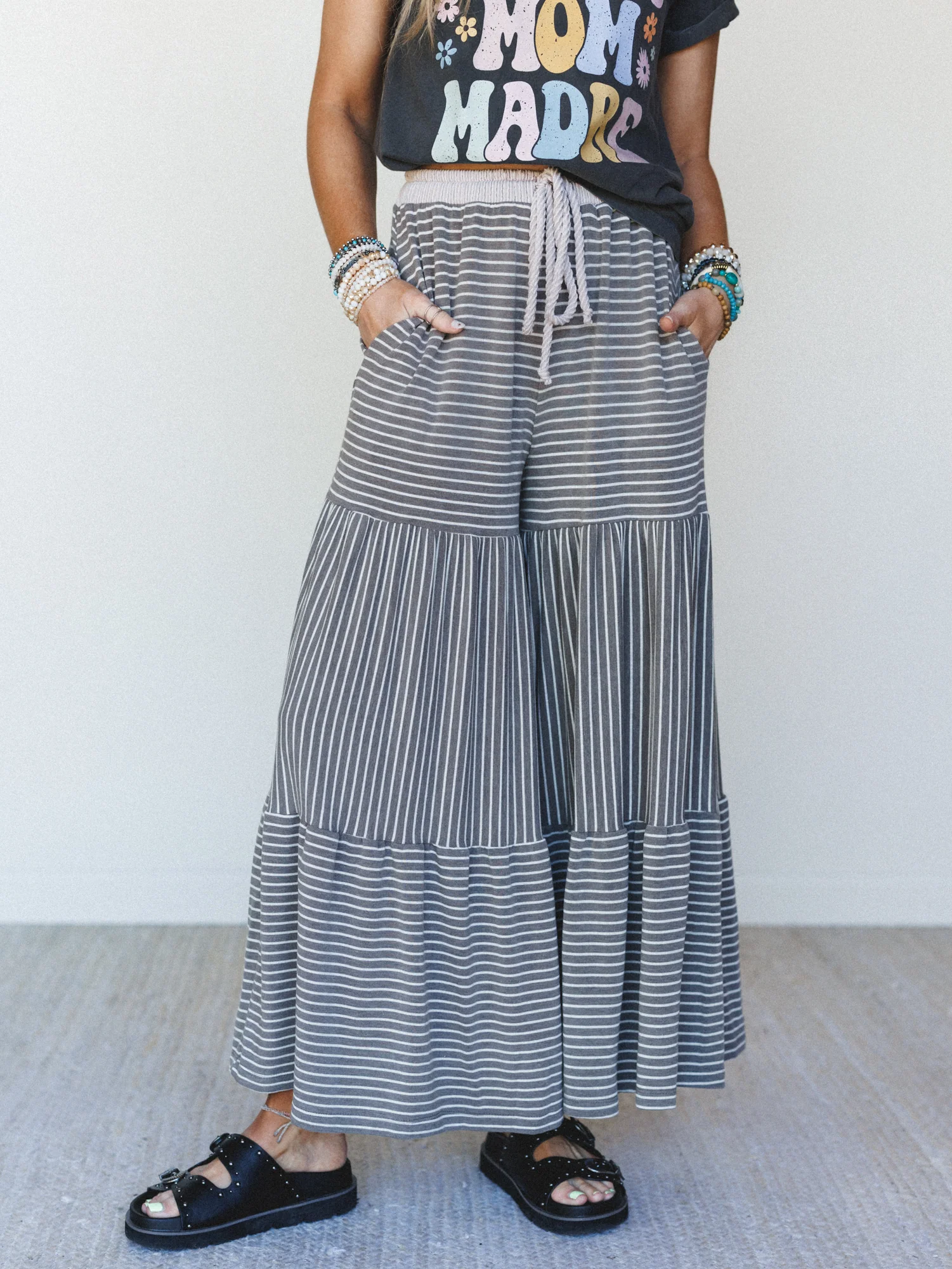 The Nest Forever Mine Striped Pants - Brown - Pre Order