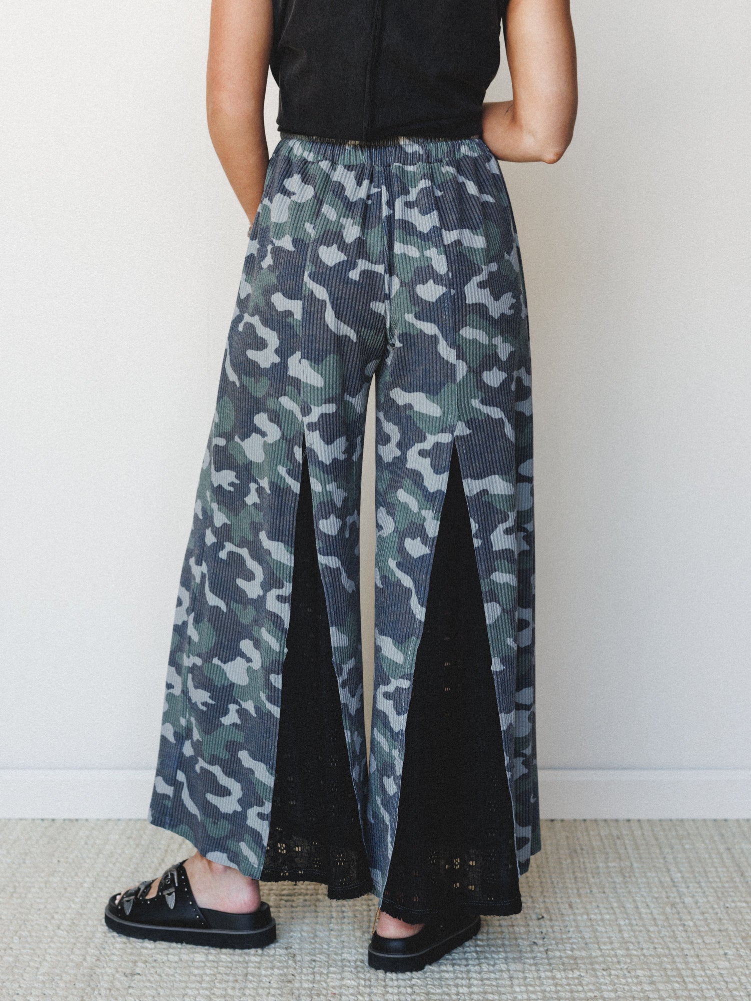 The Nest Let's Party Wide Leg Pants - Army Black - Image 5