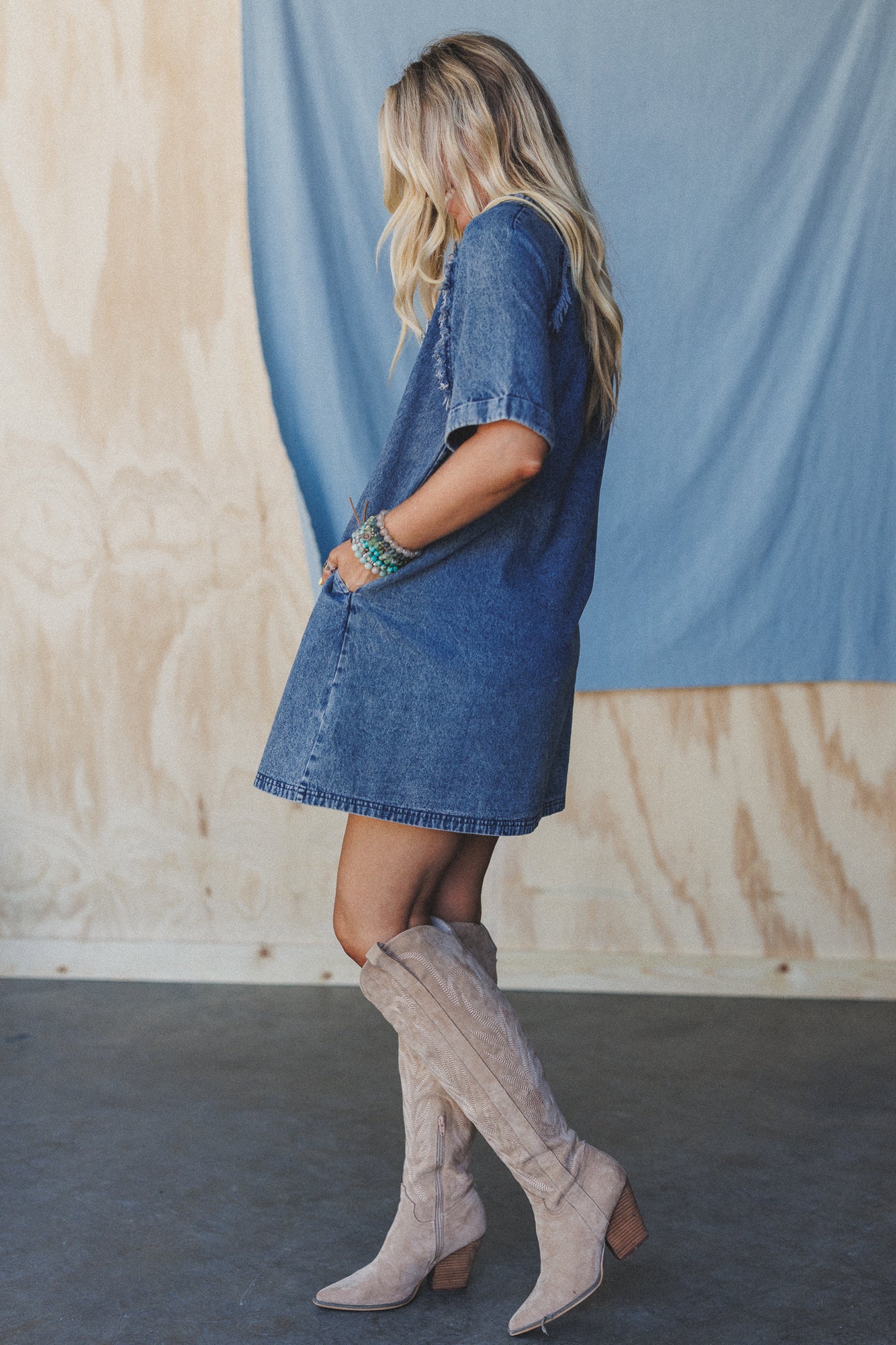 The Nest Jayda Pocket Dress - Blue - Image 4