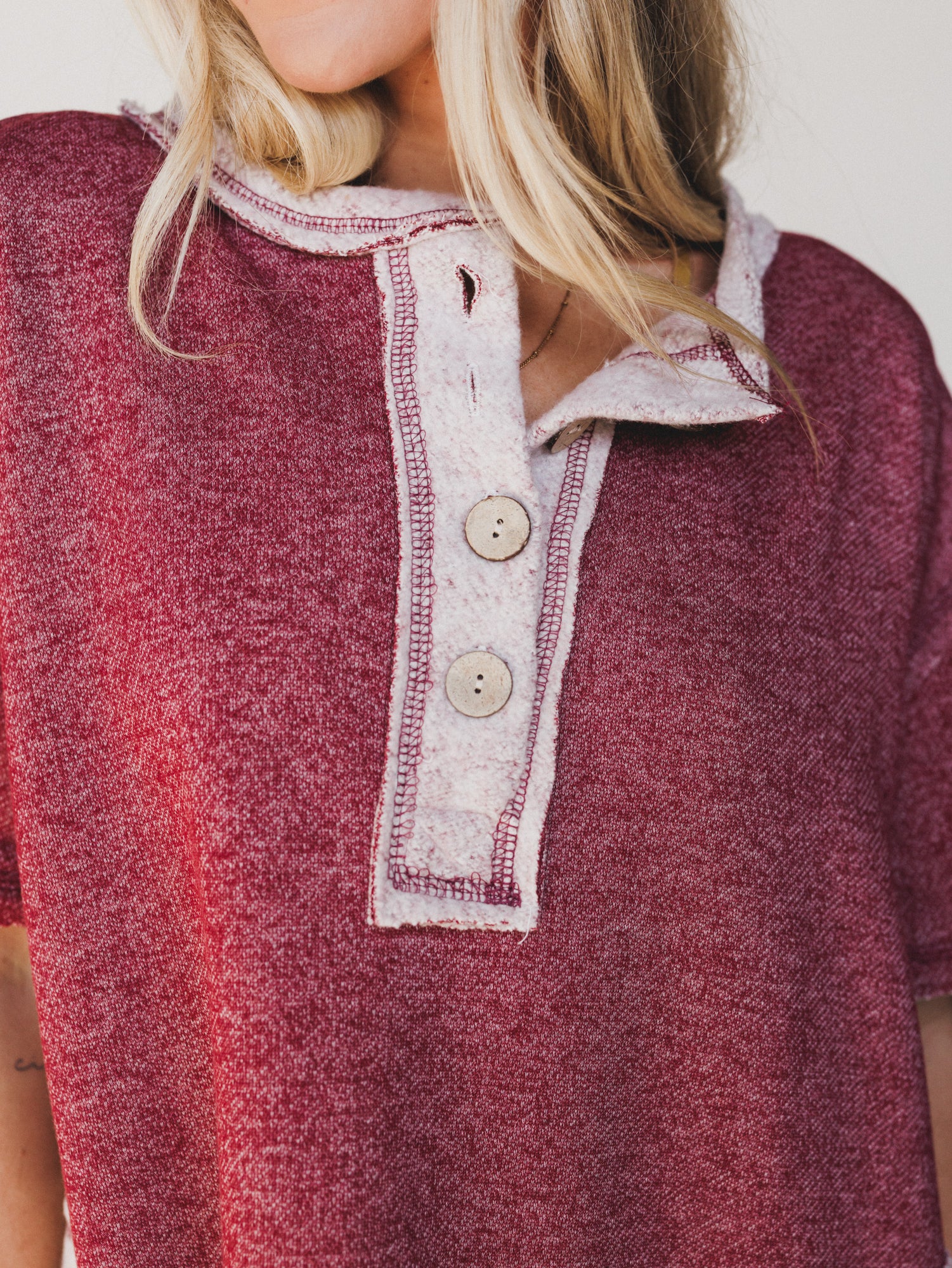 The Nest Jodi Tunic Dress - Two Tone Marsala - Image 3