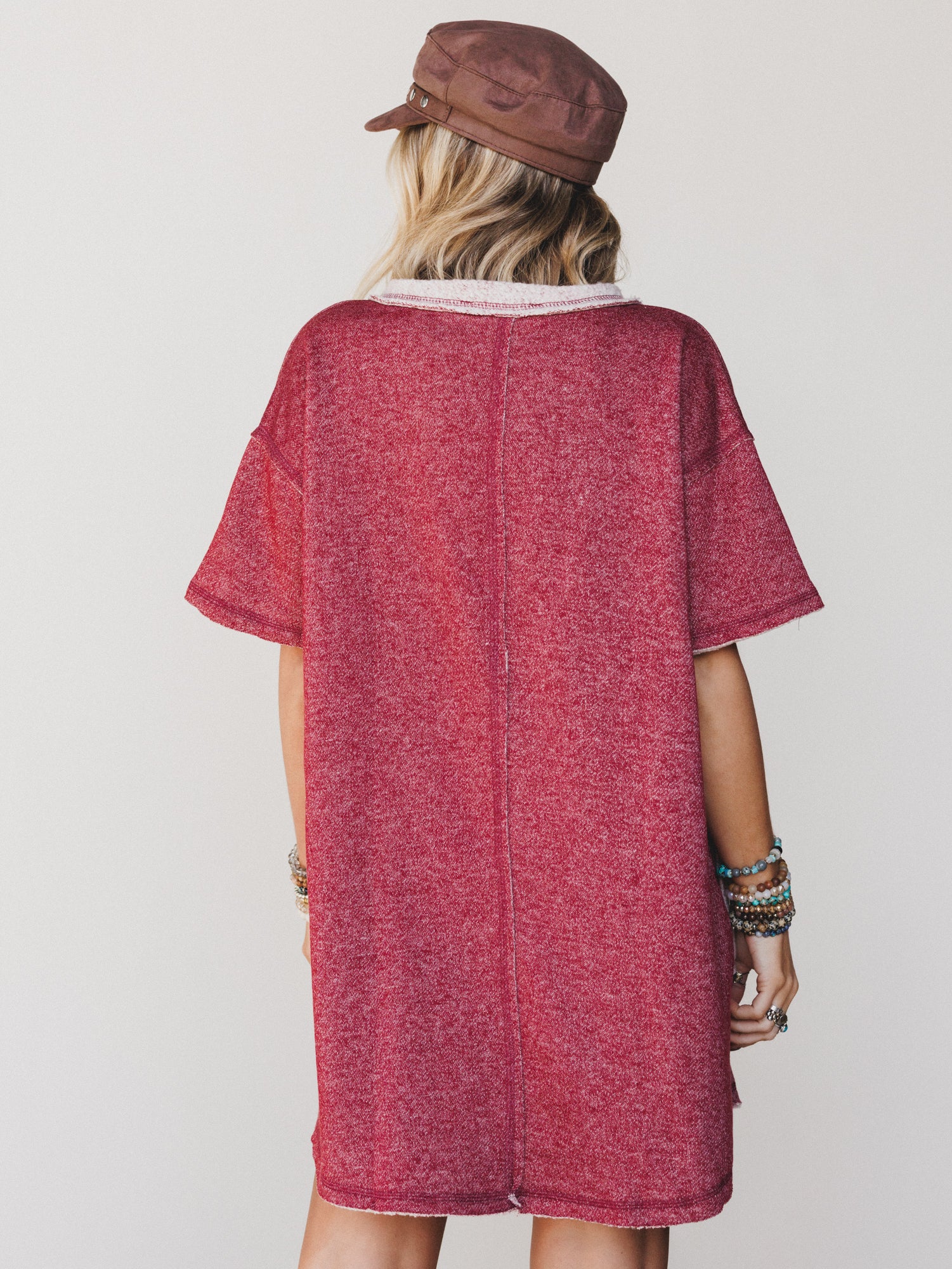 The Nest Jodi Tunic Dress - Two Tone Marsala - Image 7