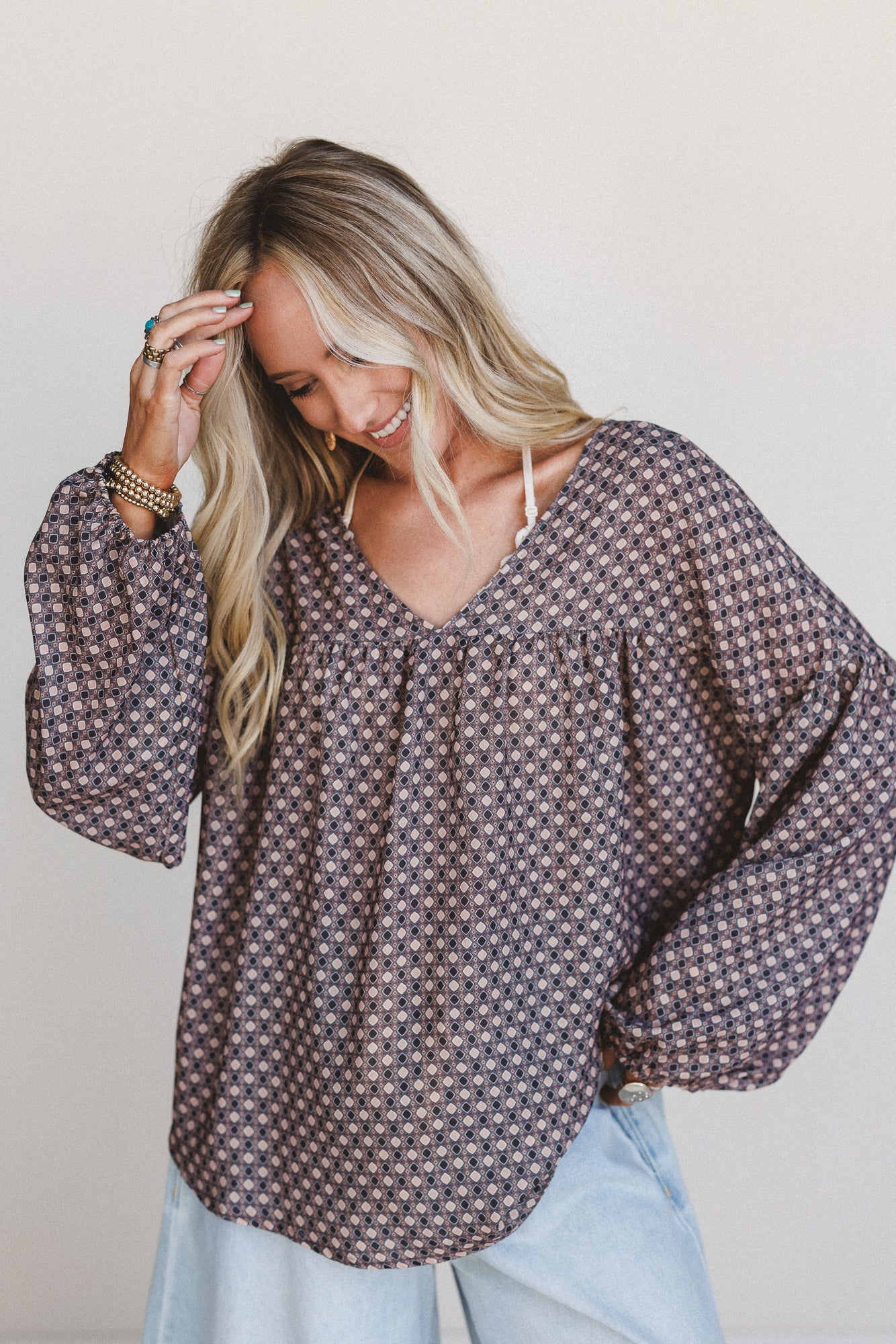The Nest Kendrix Printed Top - Black - Image 5