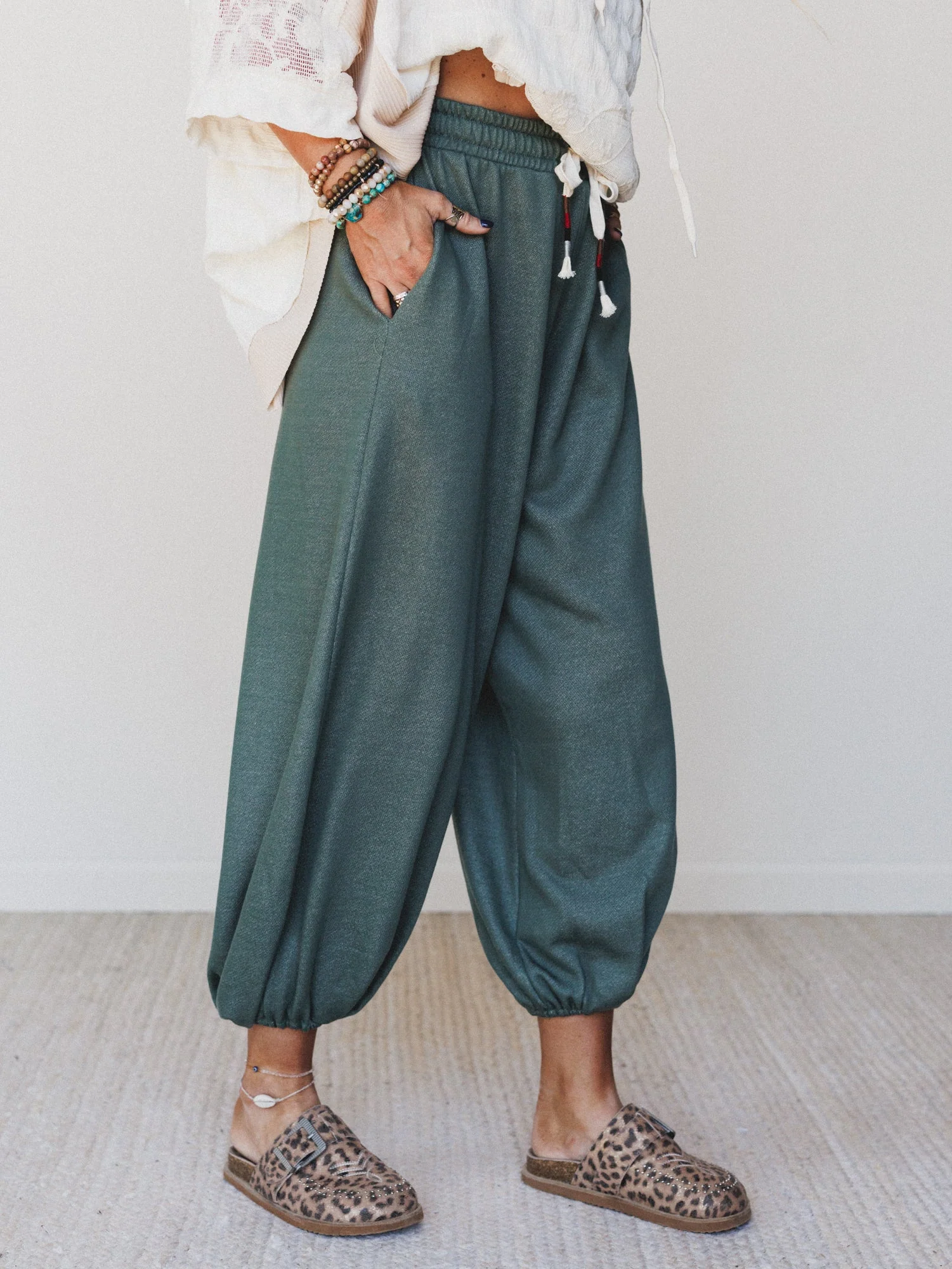 The Nest Laid Back Love Jogger Pants - Two Tone Olive - Image 5