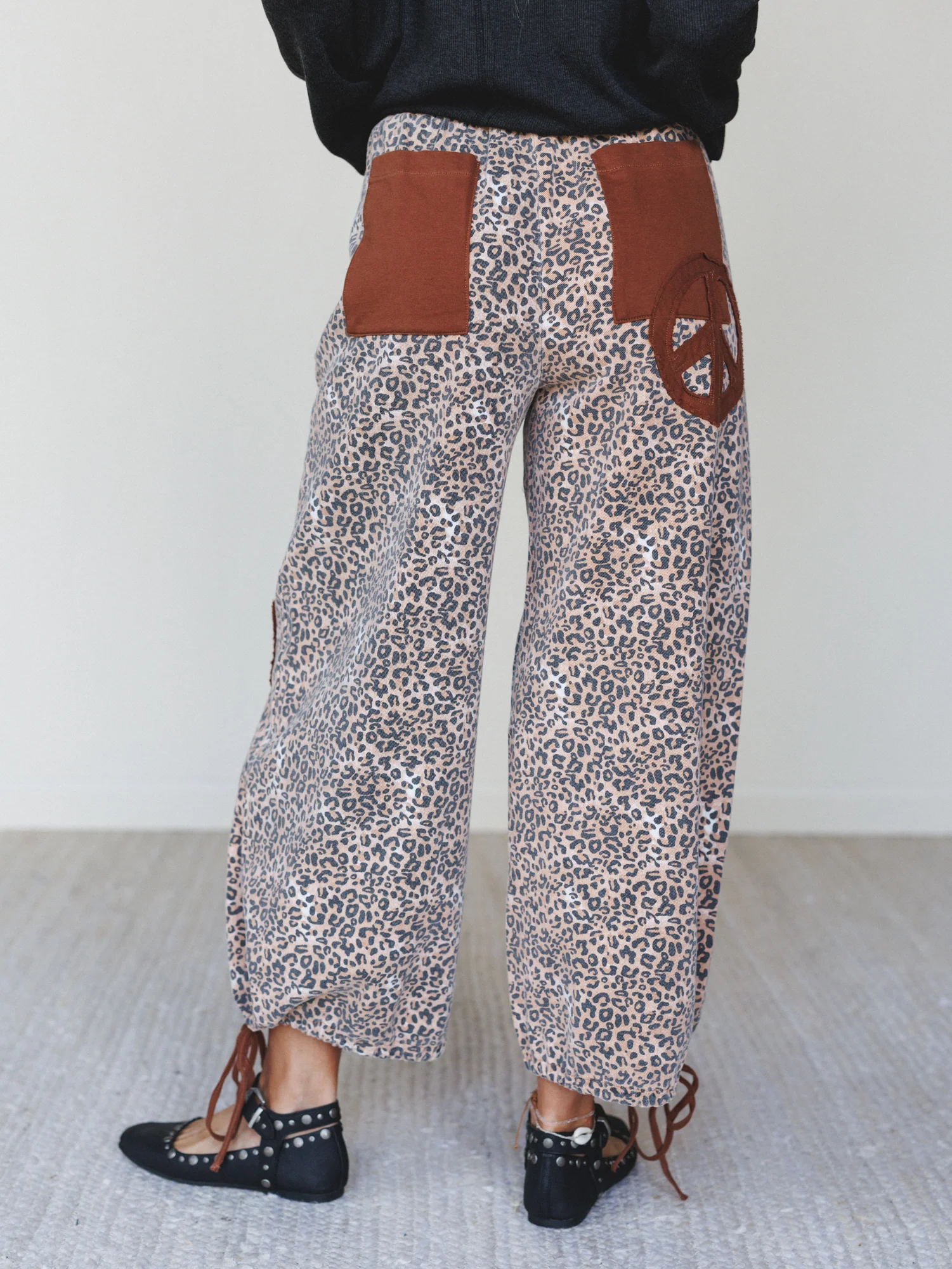 The Nest Laurel Lee Patchwork Pants - Taupe Leopard - Image 7