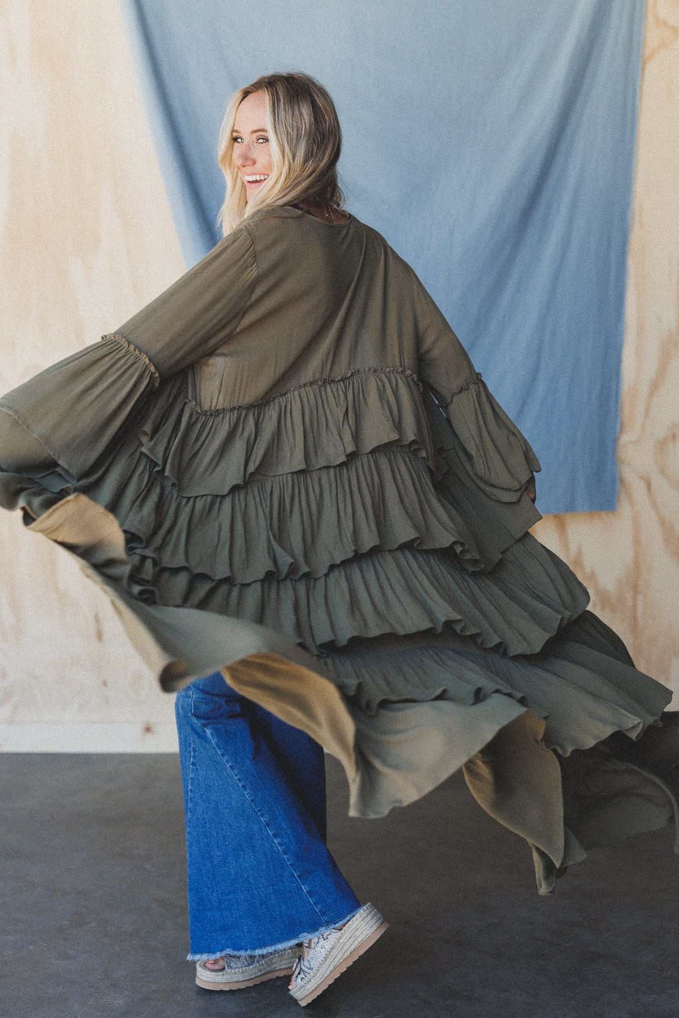 The Nest Layers Of Love Duster Kimono - Olive - Image 5