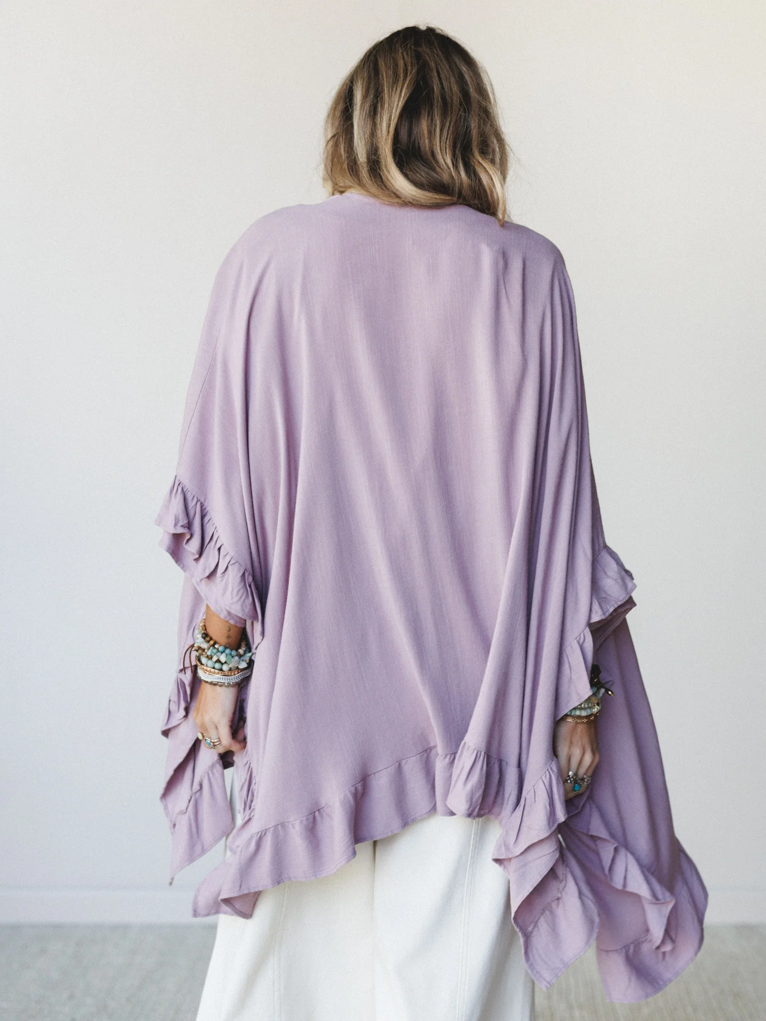 The Nest Let Me Ruffled Kimono - Pale Plum - Image 5