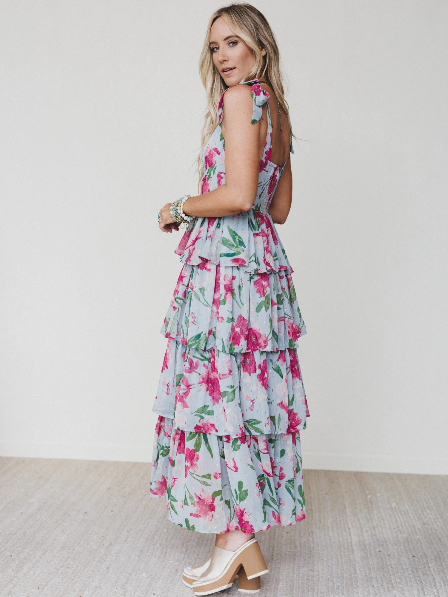 The Nest Lila Bloom Maxi Dress - Dusty Blue - Image 6