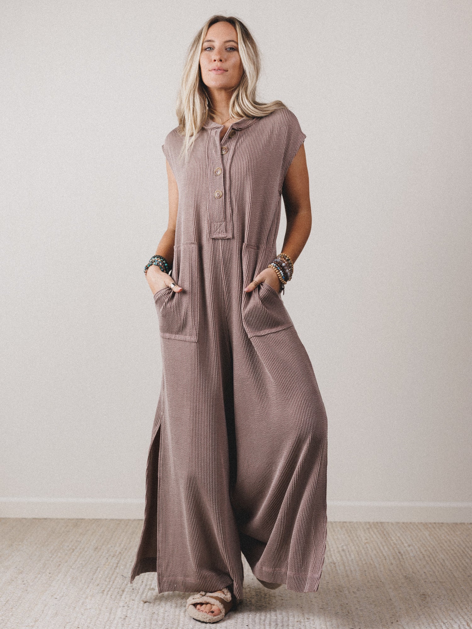The Nest Madeline Textured Jumpsuit - Acorn - Image 4