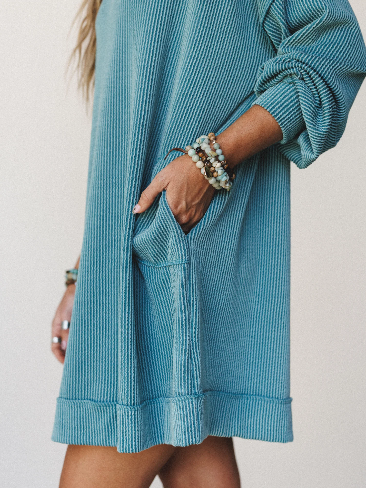 The Nest Moon Glow Long Sleeve Dress - Spruce - Image 3