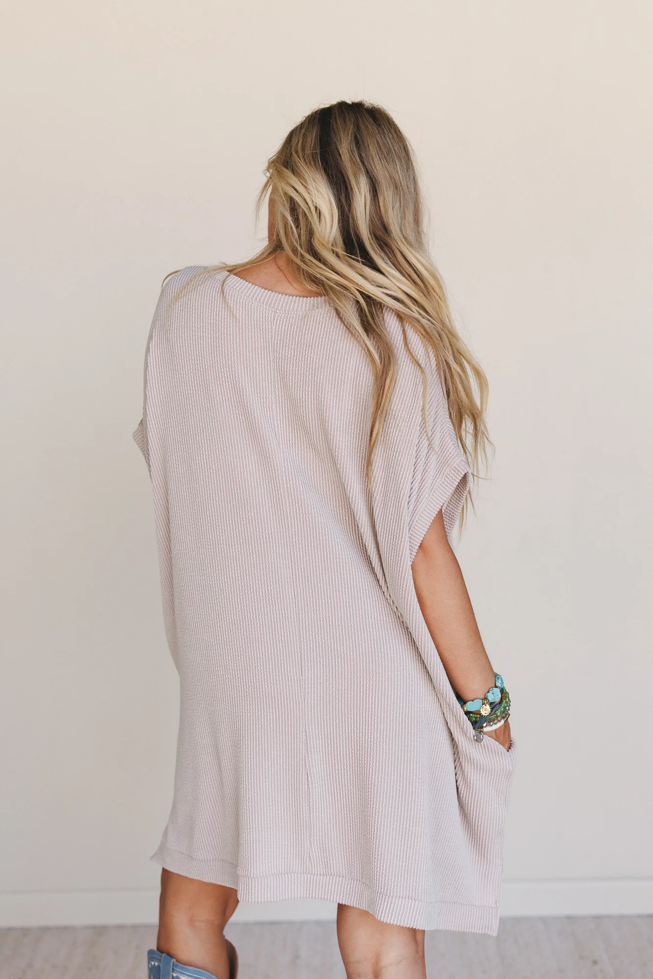 The Nest Moon Glow Texture Dress - Oat - Image 5