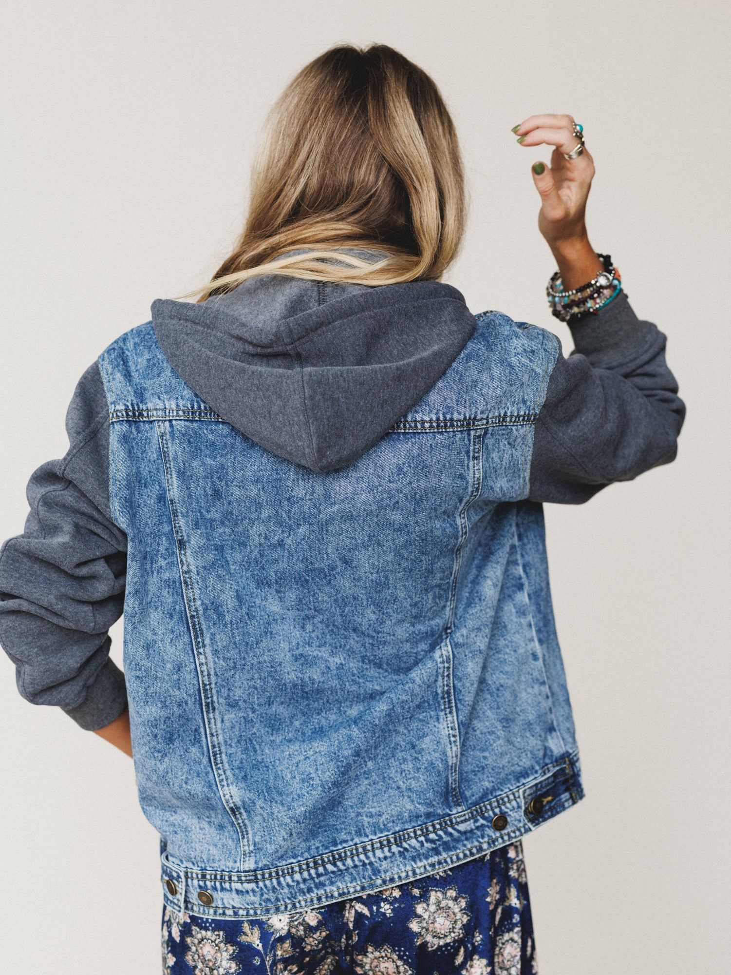 The Nest My Boyfriends Denim Jacket - Charcoal Medium Wash - Image 3