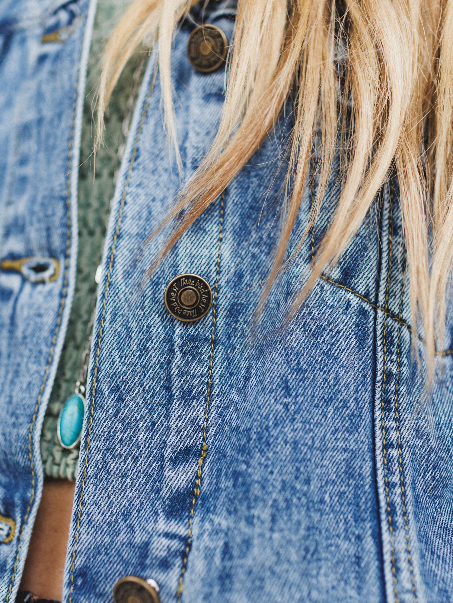 The Nest My Boyfriends Denim Jacket - Charcoal Medium Wash - Image 4