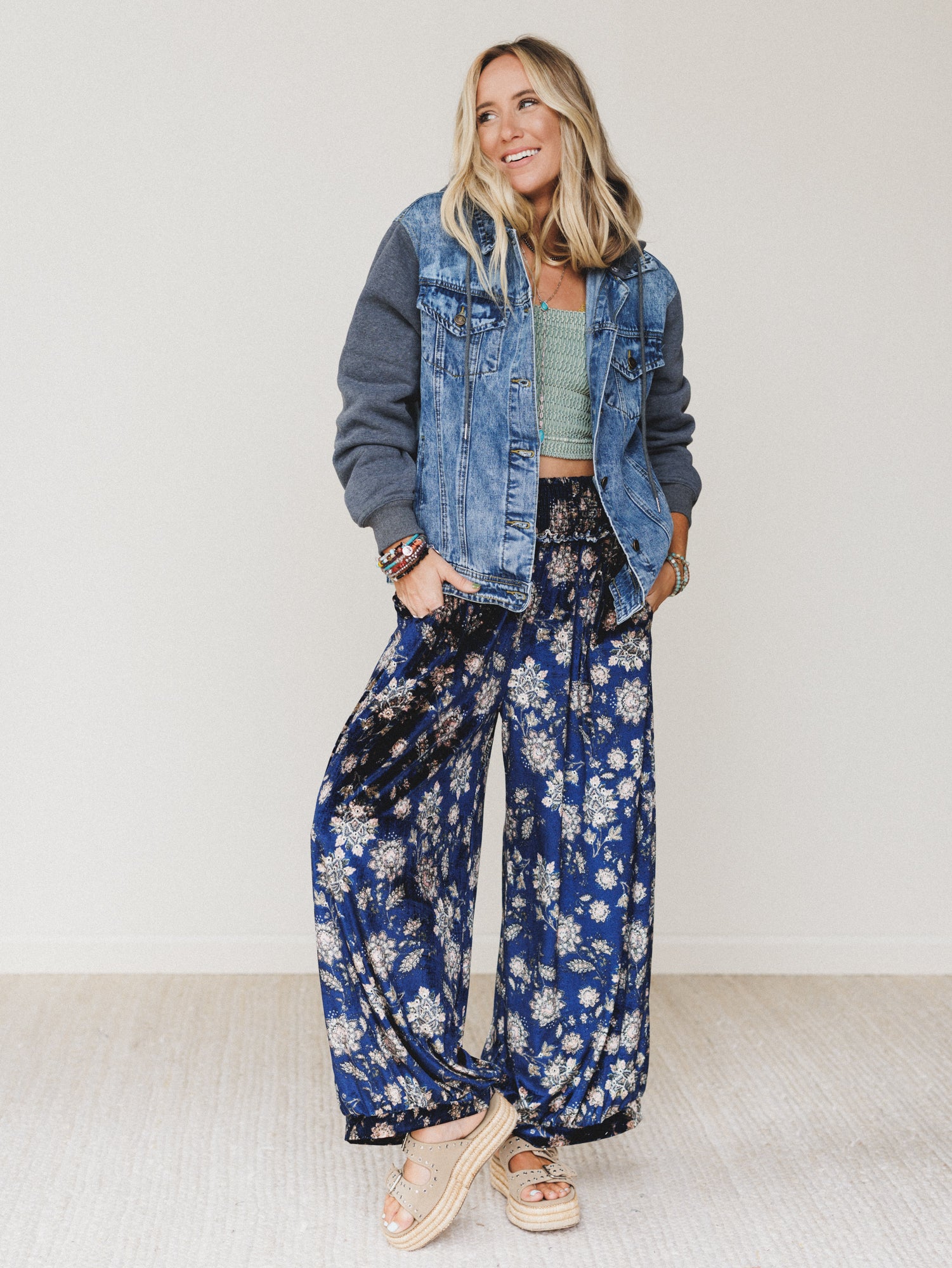 The Nest My Boyfriends Denim Jacket - Charcoal Medium Wash - Image 5