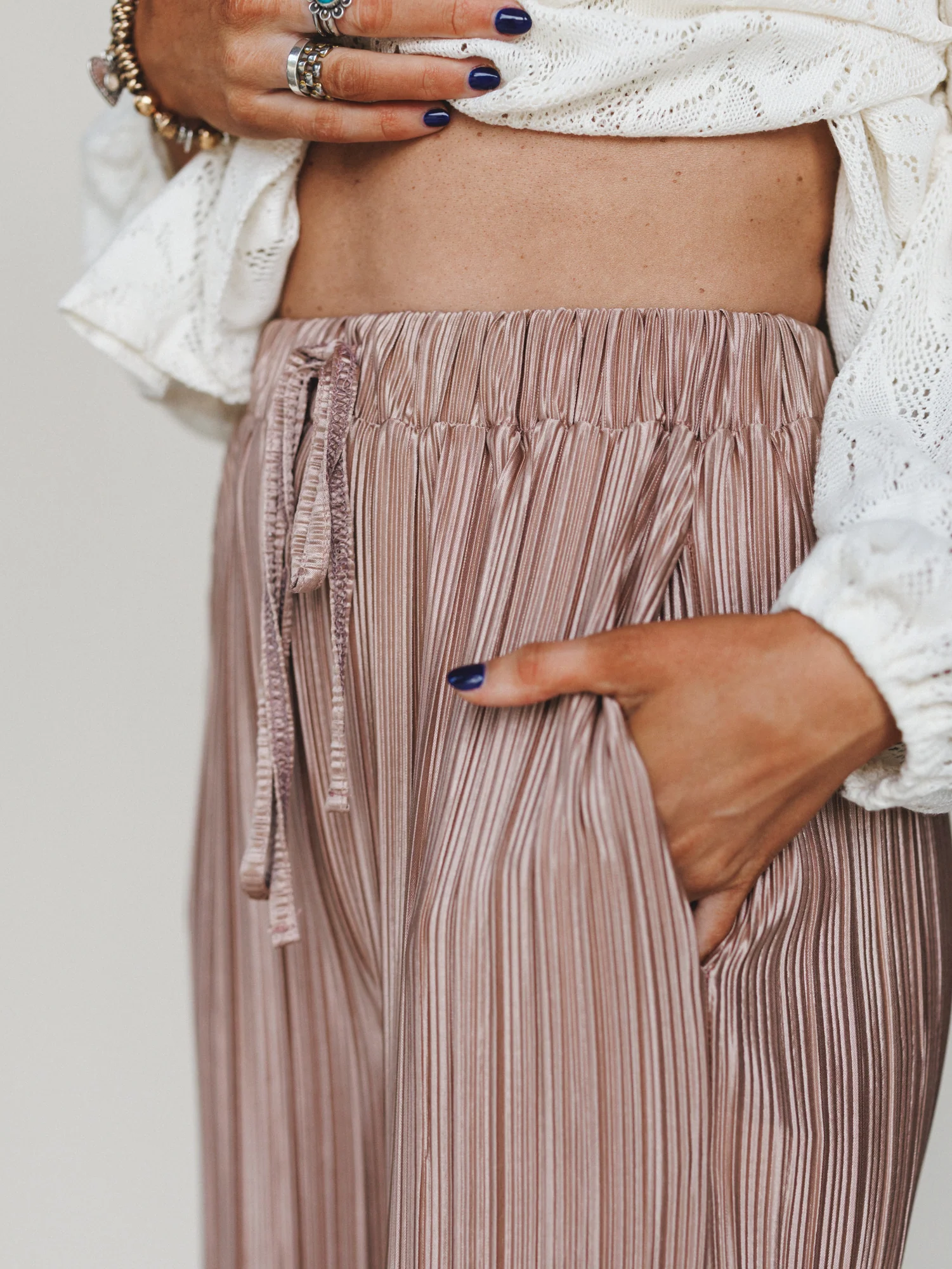 The Nest Nightingale Wide Leg Pants - Taupe - Image 3