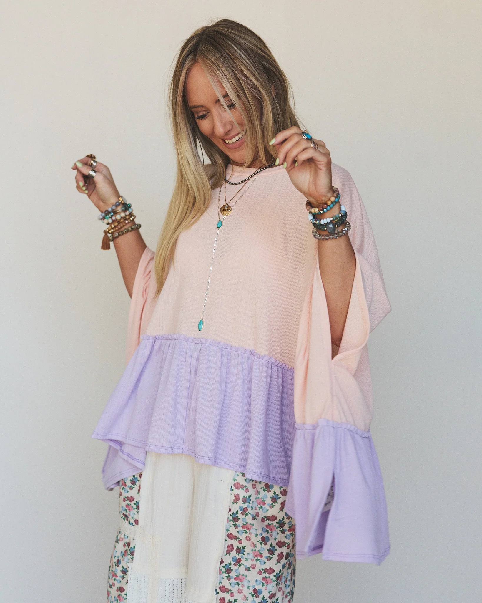 The Nest Sally Ruffle Top - Peach Lilac - Image 5