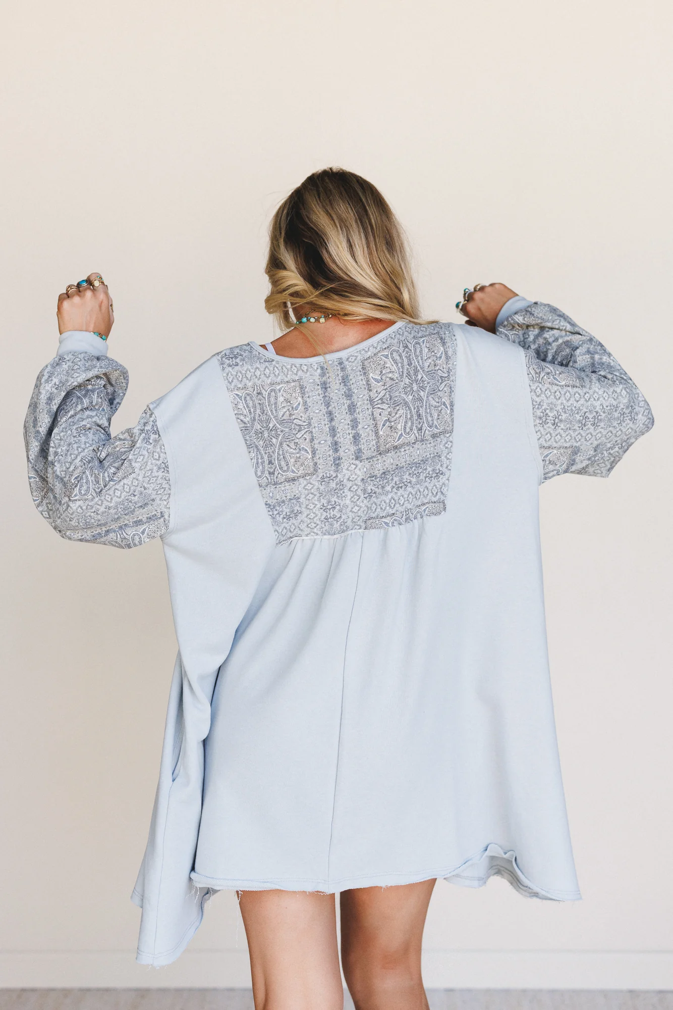 The Nest Sky Light Dress - Blue Multi - Image 6