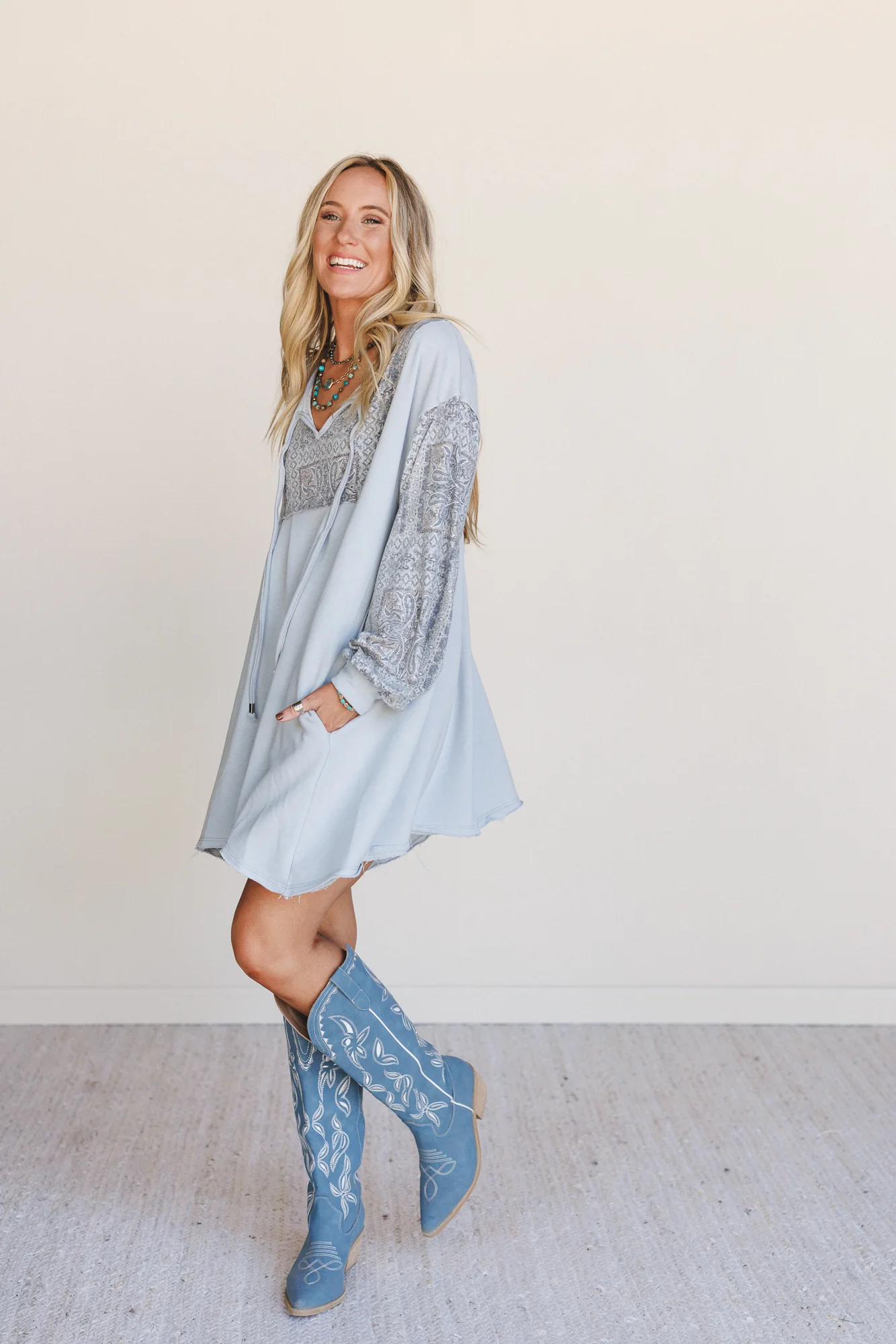 The Nest Sky Light Dress - Blue Multi