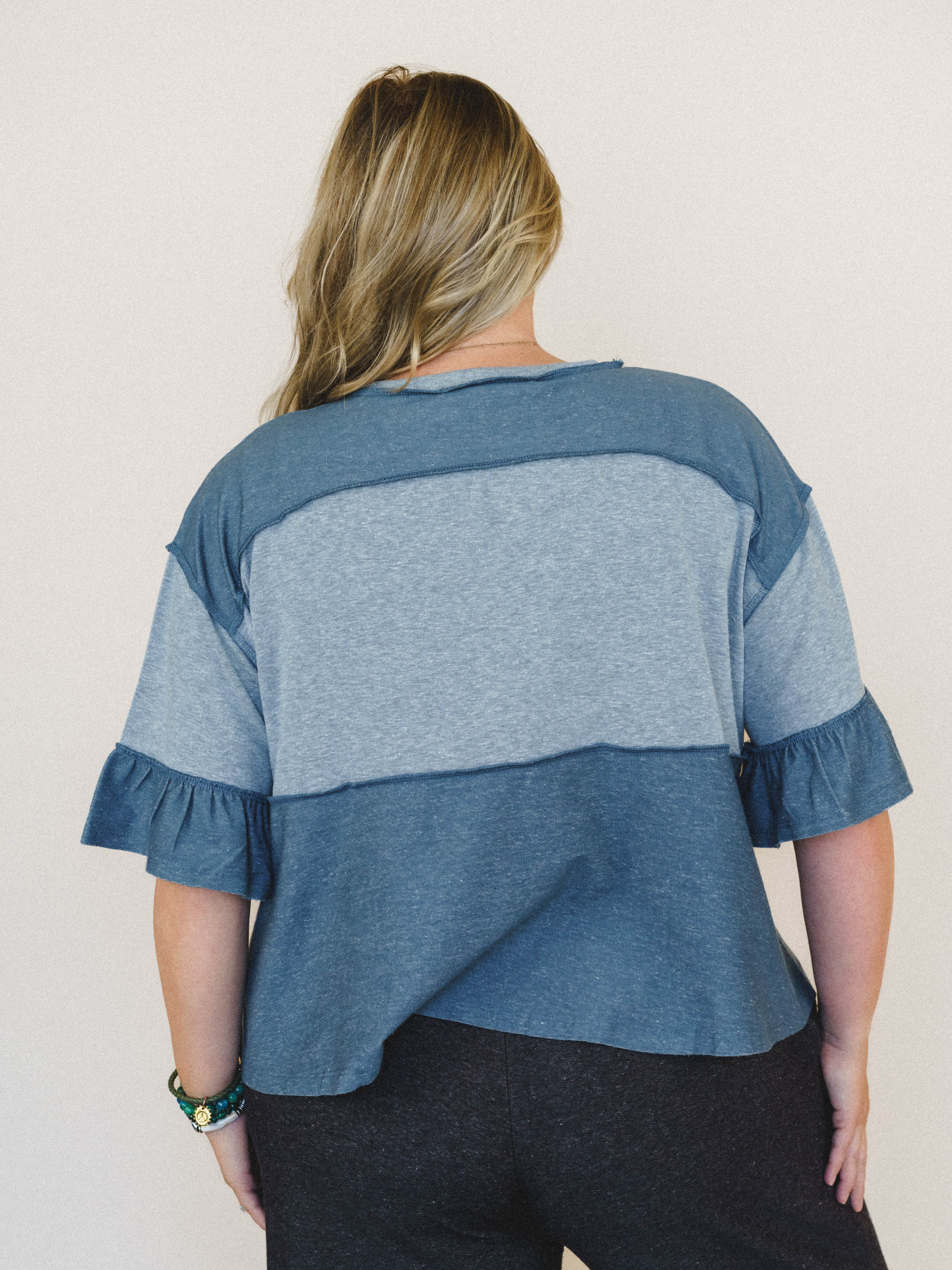 The Nest Soft Horizon Top - Teal - Image 2