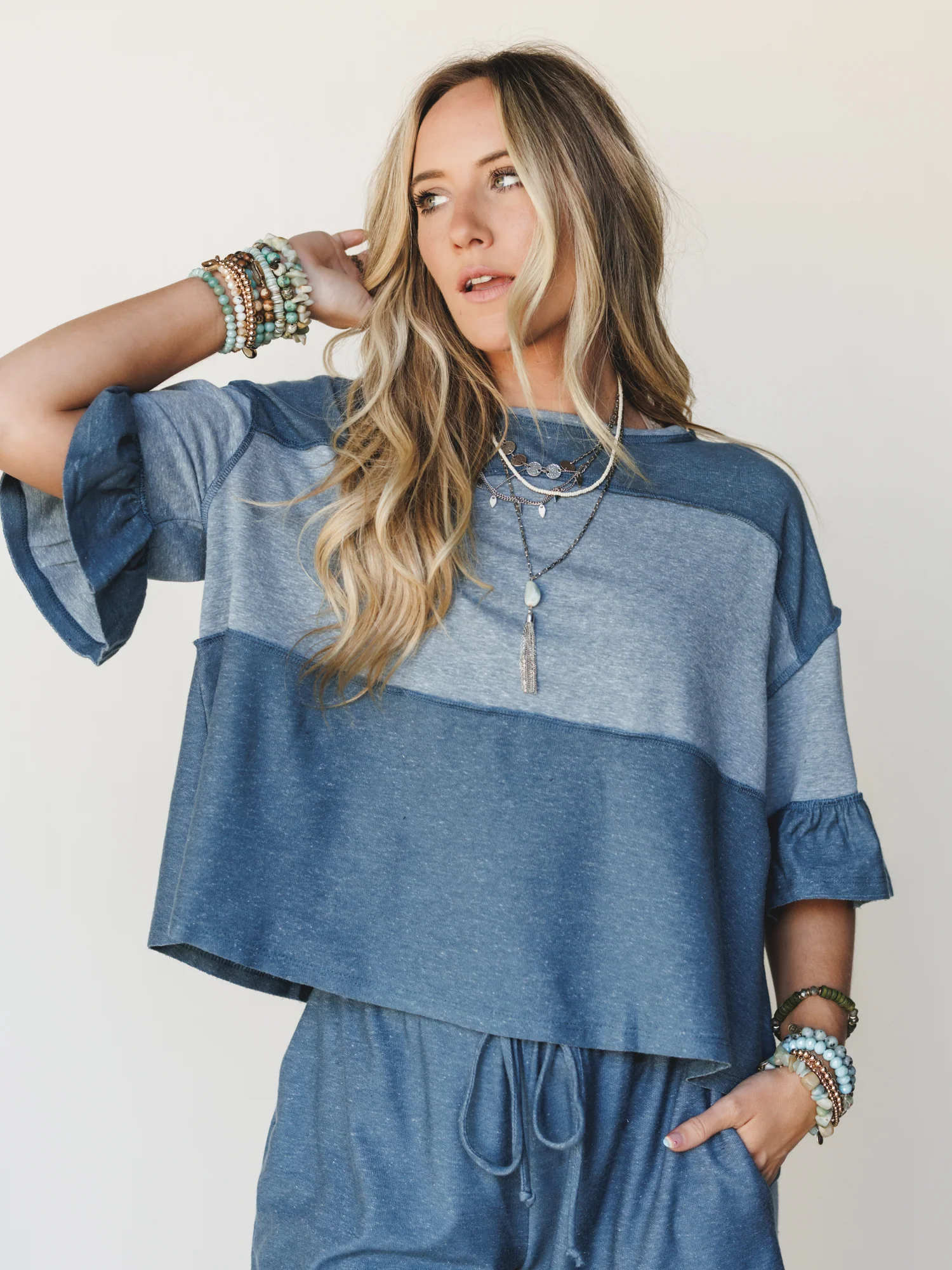 The Nest Soft Horizon Top - Teal - Image 5