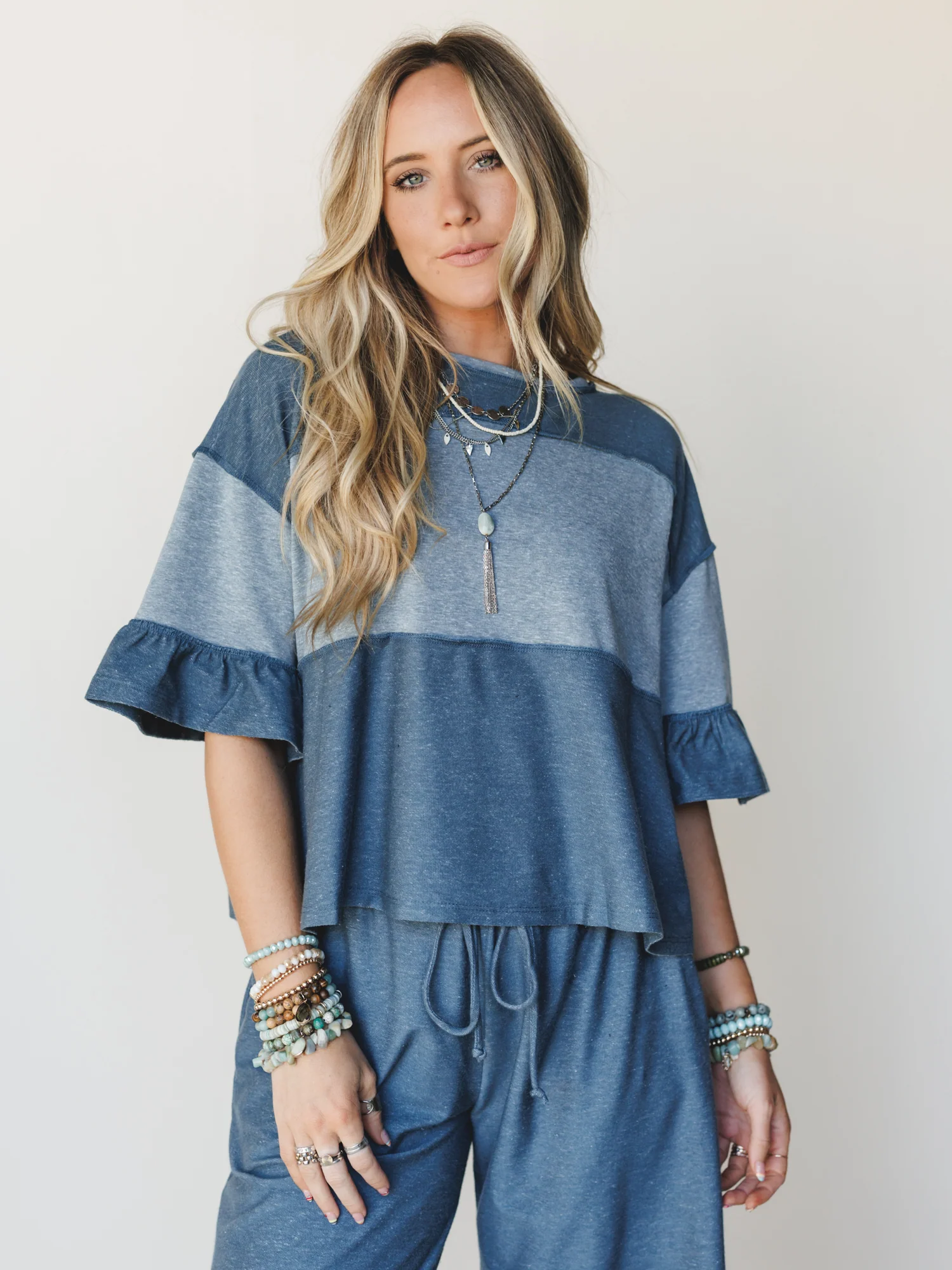 The Nest Soft Horizon Top - Teal - Image 6