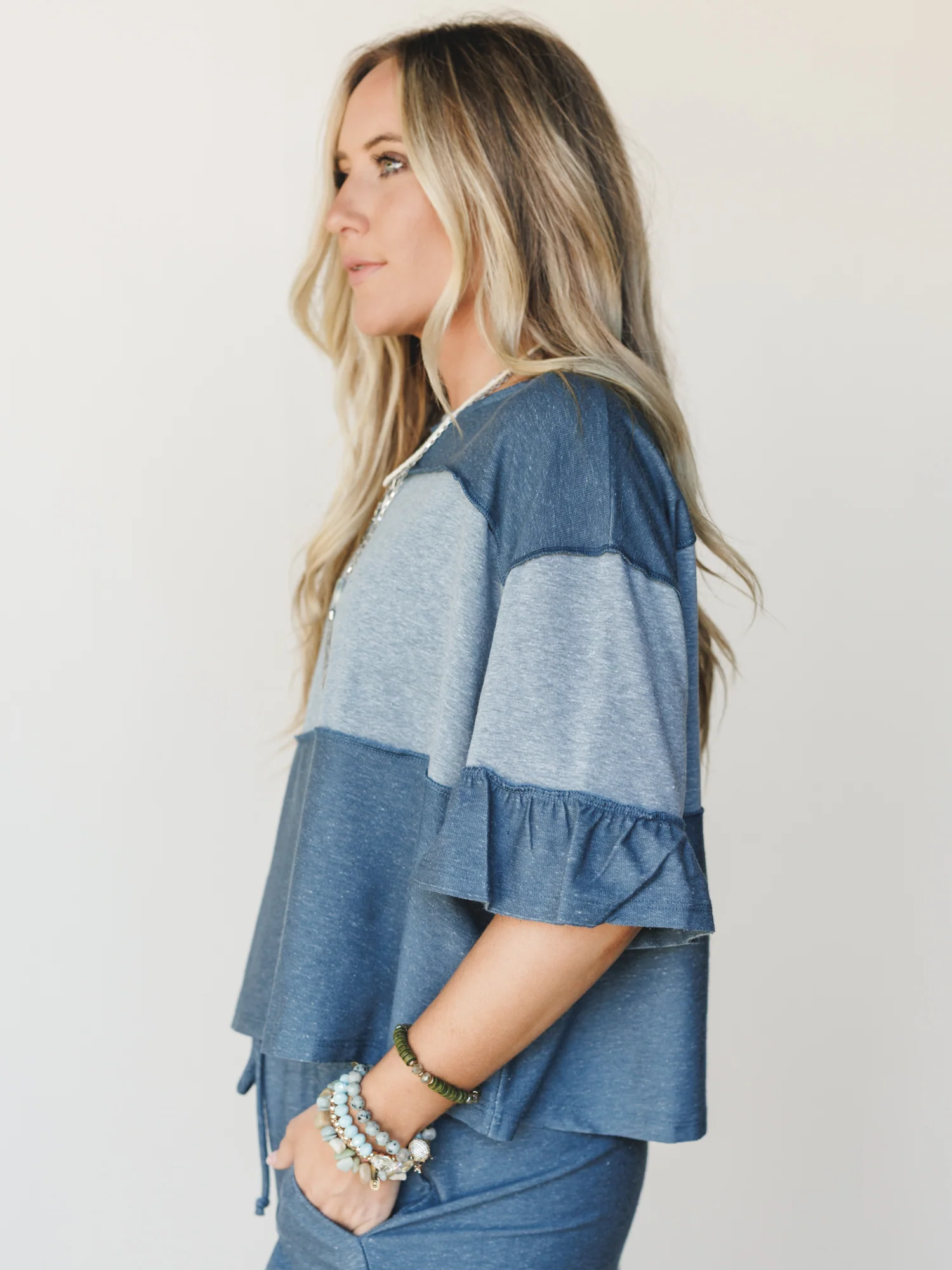 The Nest Soft Horizon Top - Teal - Image 7