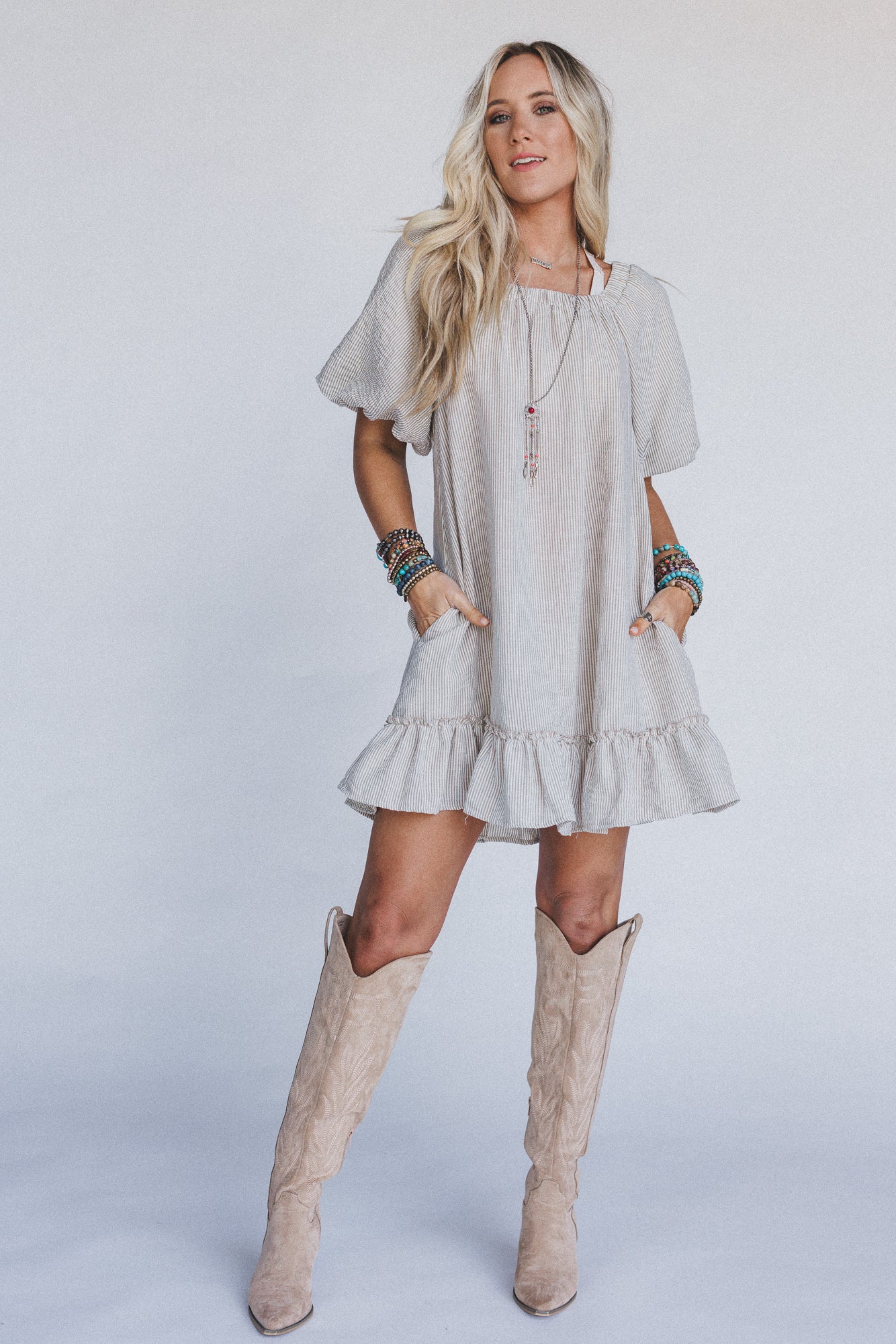 The Nest Solace Ruffled Hem Dress - Natural - Image 2