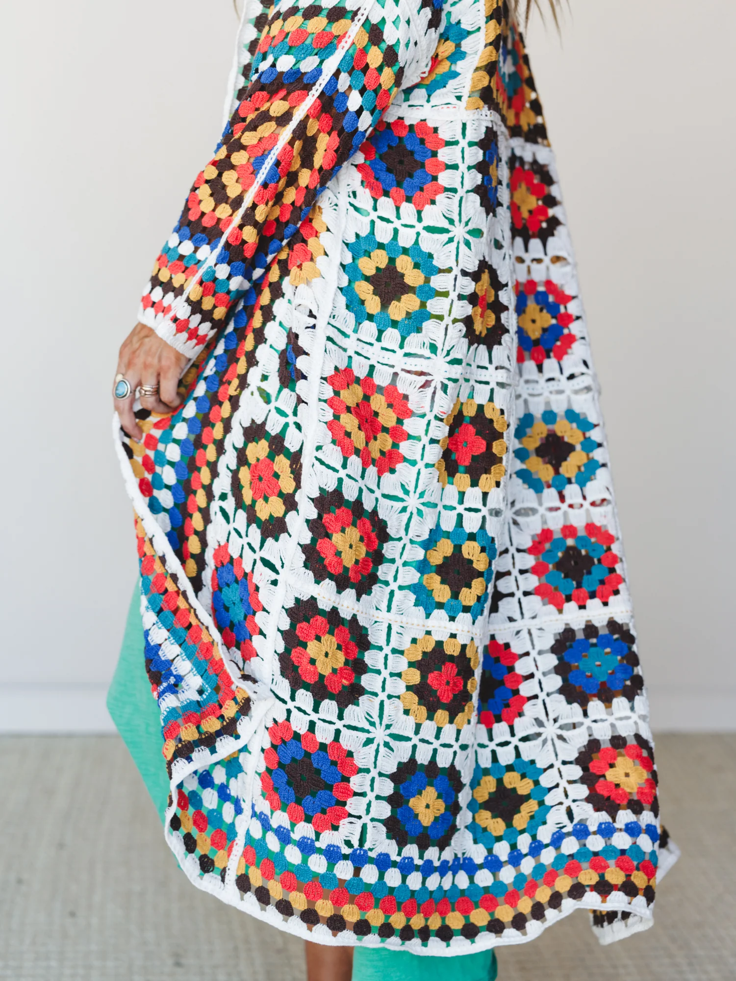 The Nest Soulful Wanderer Crochet Duster - Vivid Multi - Image 2