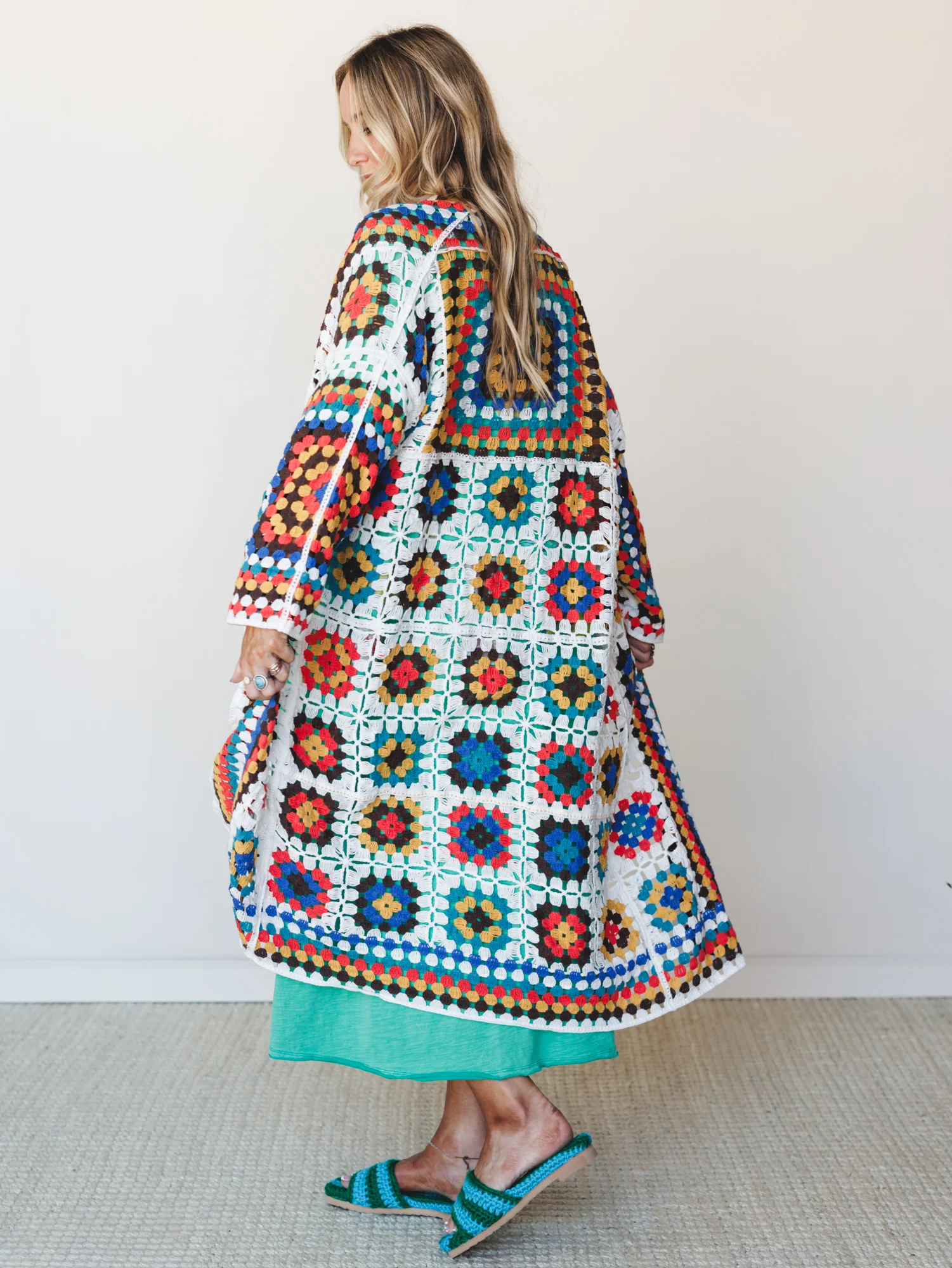 The Nest Soulful Wanderer Crochet Duster - Vivid Multi - Image 3