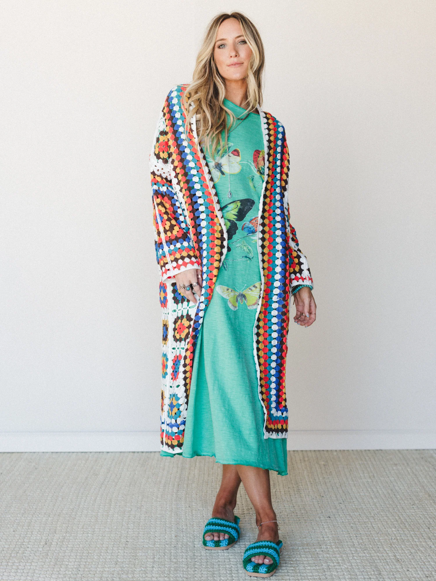 The Nest Soulful Wanderer Crochet Duster - Vivid Multi - Image 5