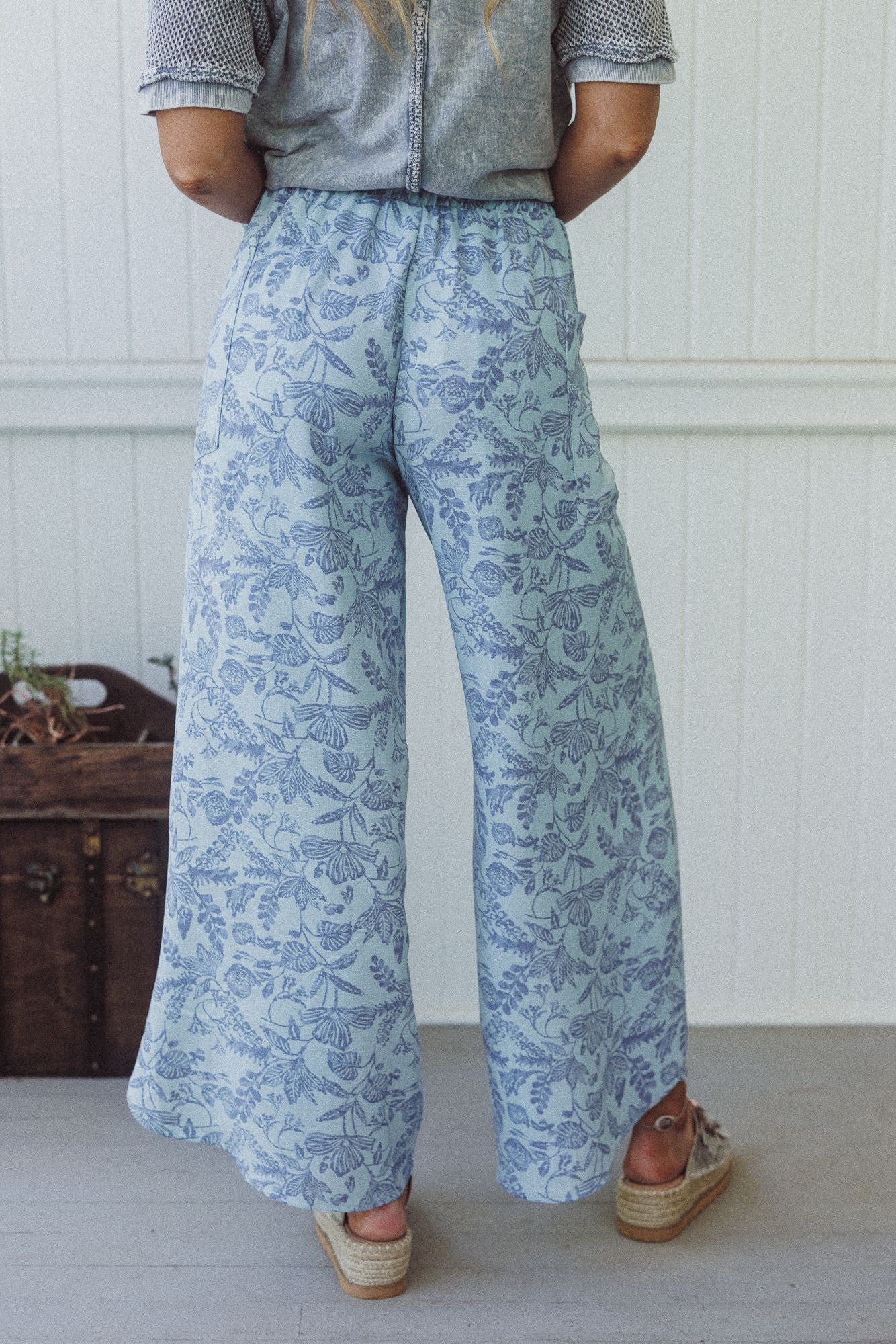 The Nest Stasia Printed Drawstring Tulip Pants - Sky Blue - Image 6