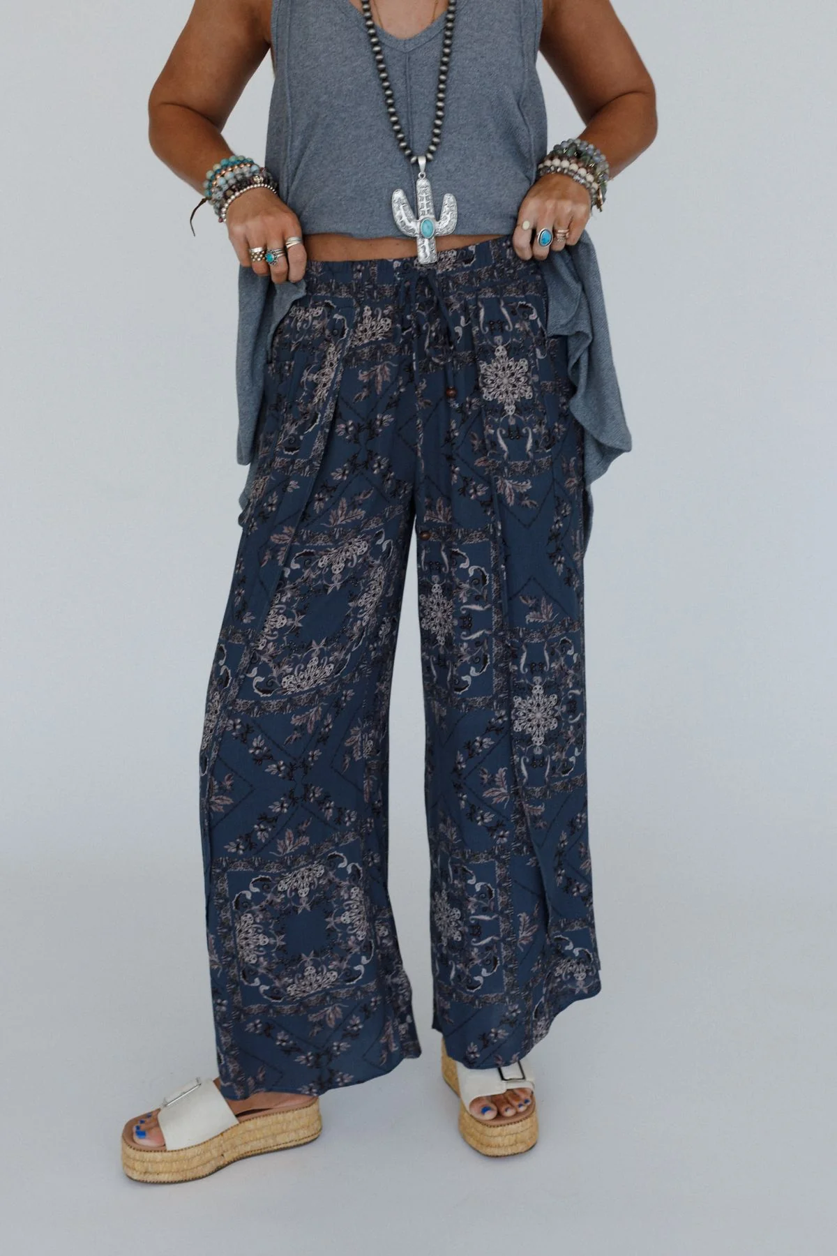 The Nest Stasia Printed Drawstring Tulip Pants - Titan - Image 3