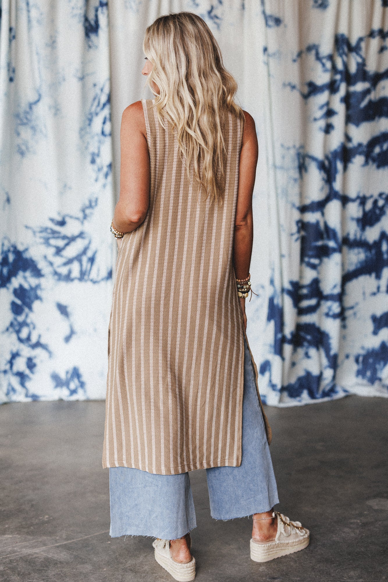 The Nest Sundown Stripes Cardigan - Khaki - Image 6